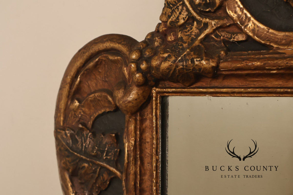 Antique Italian Baroque Style Relief Carved Mirror