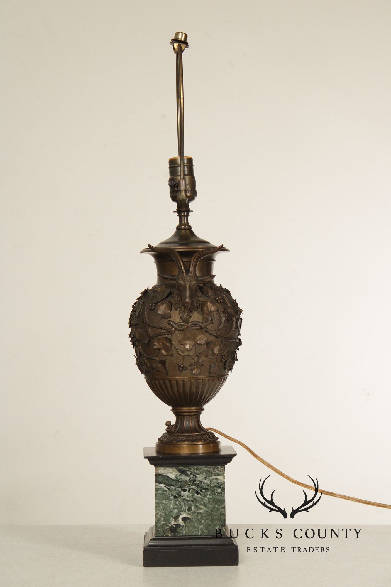 Benedetto Boschetti Classical Style Pair of Bronze Urn Table Lamps