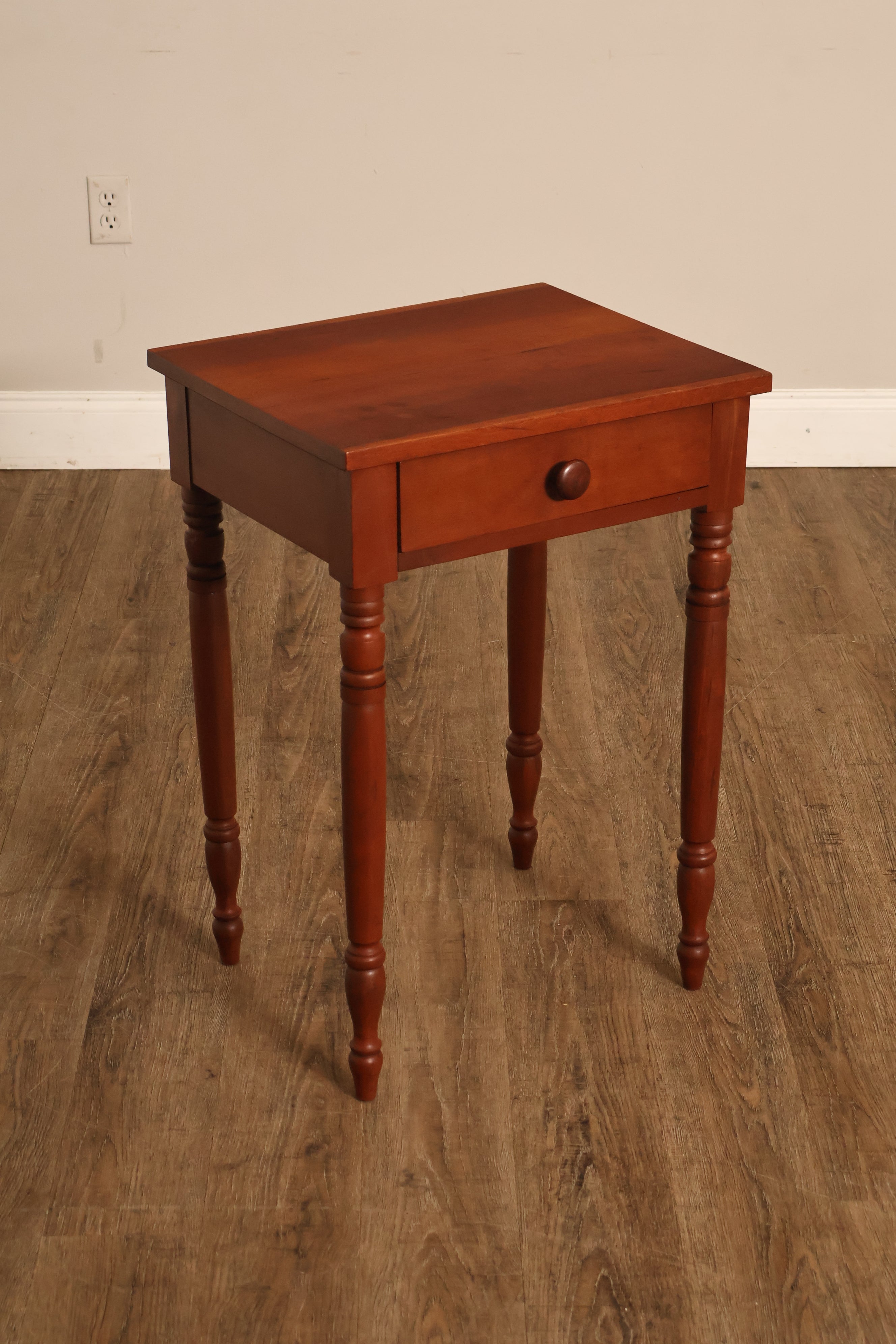 Antique Sheraton Style One-Drawer Side Table or Nightstand
