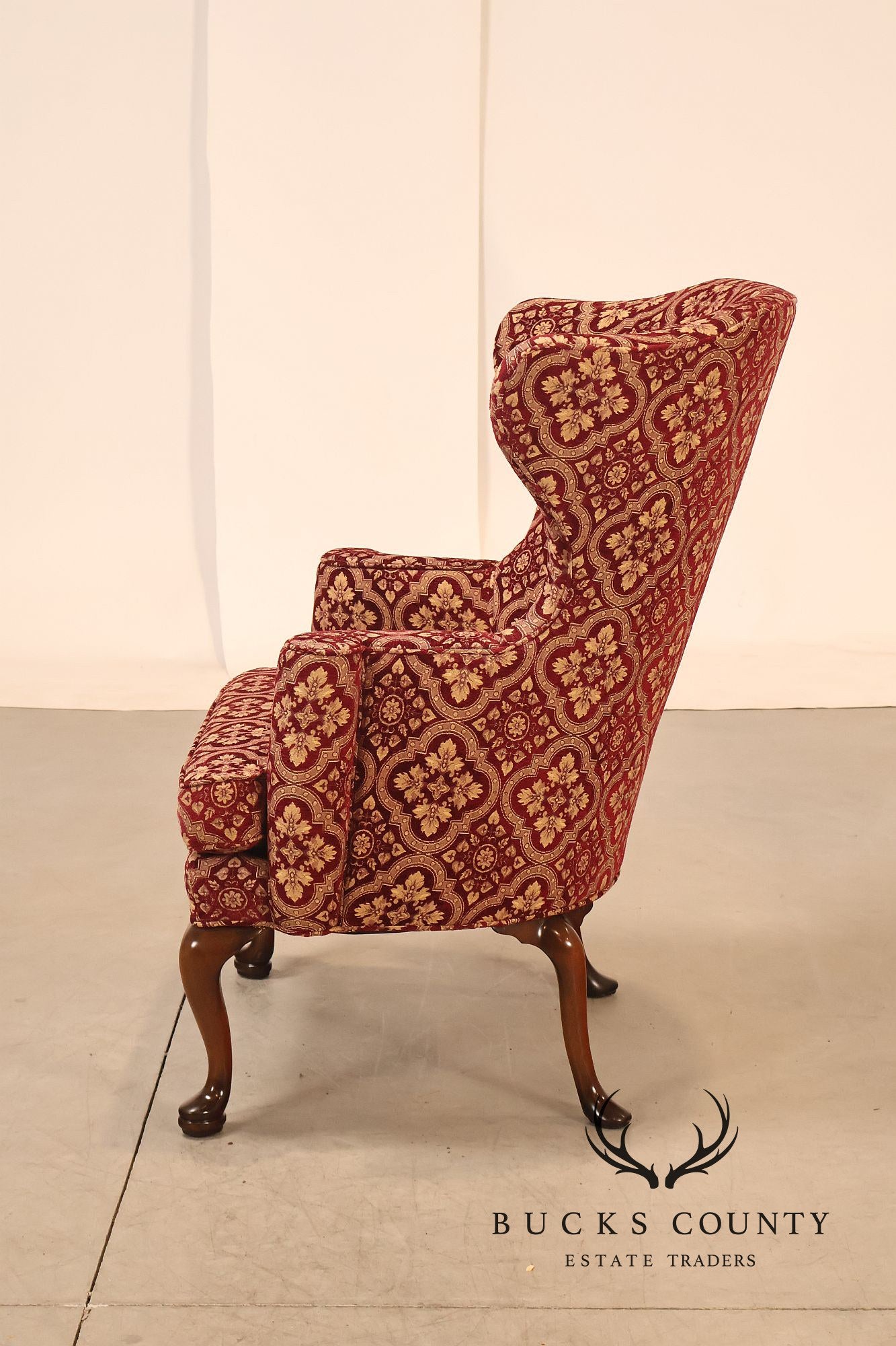 Smith & Watson Queen Anne Style Pair of Wing Chairs