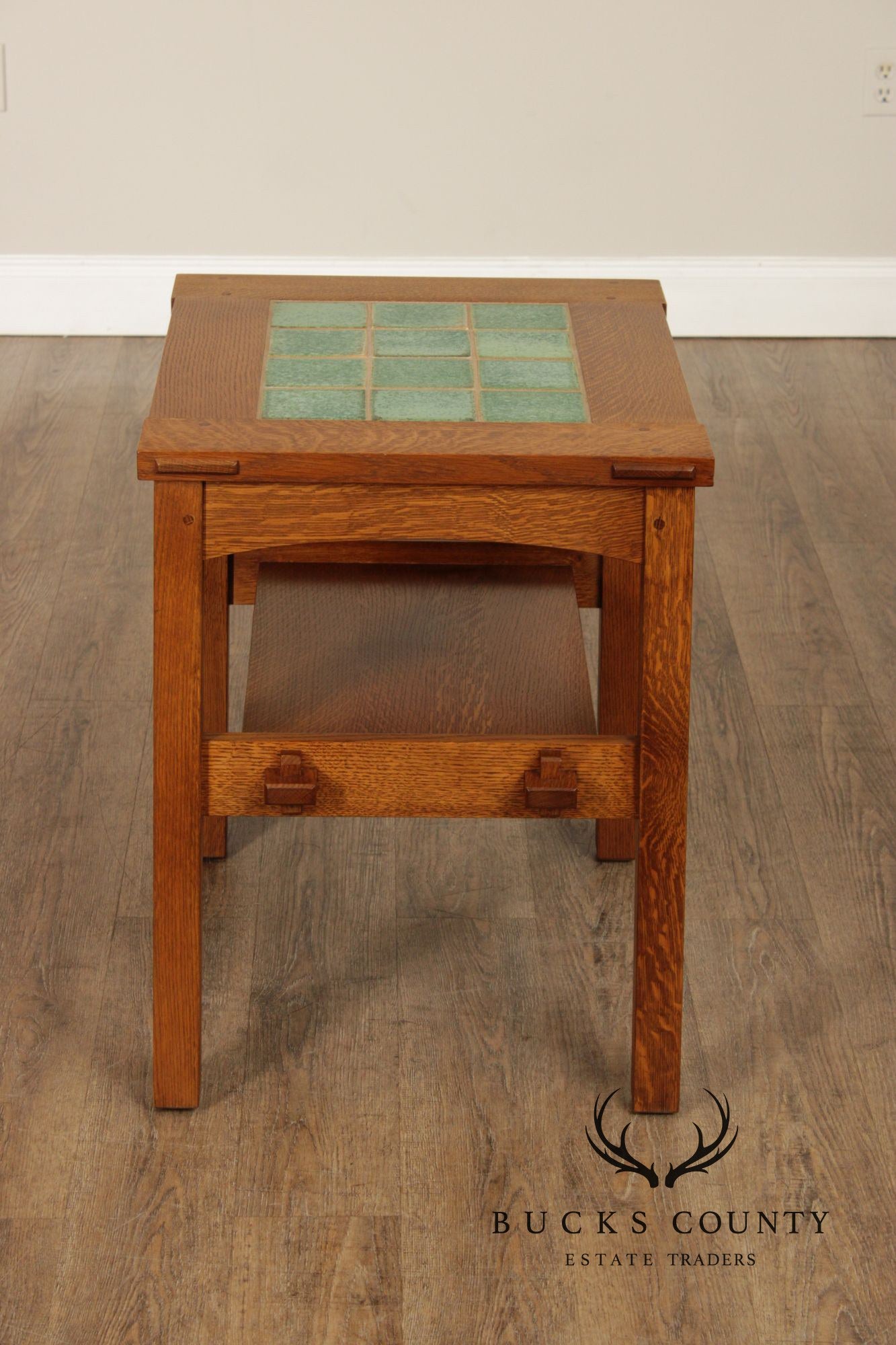 Stickley Mission Collection Oak Tile Top End Table