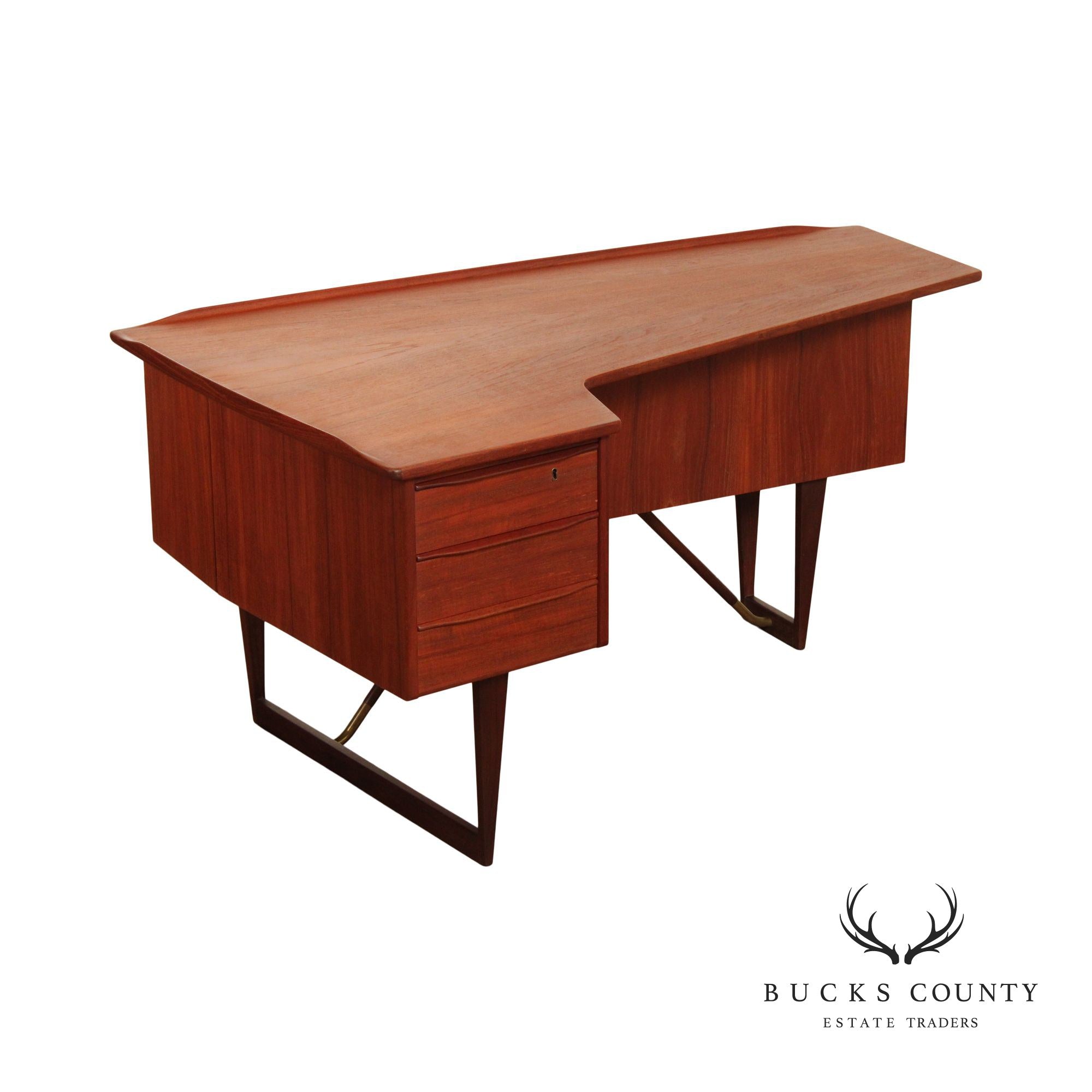 Peter Lovig Nielsen Danish Modern Teak “Boomerang” Desk