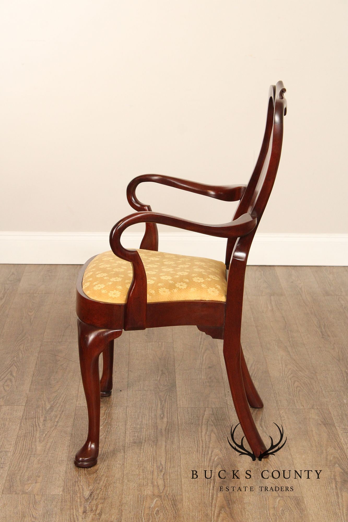 Queen Anne Style Vintage Mahogany Armchair