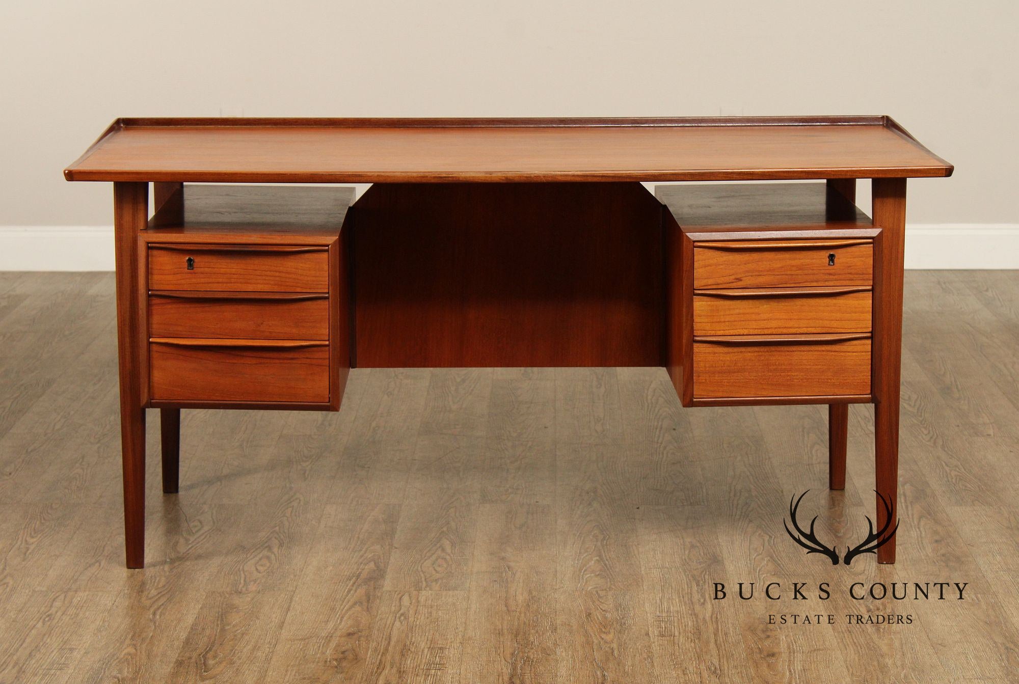 Peter Løvig Nielsen Danish Modern Teak Executive Desk