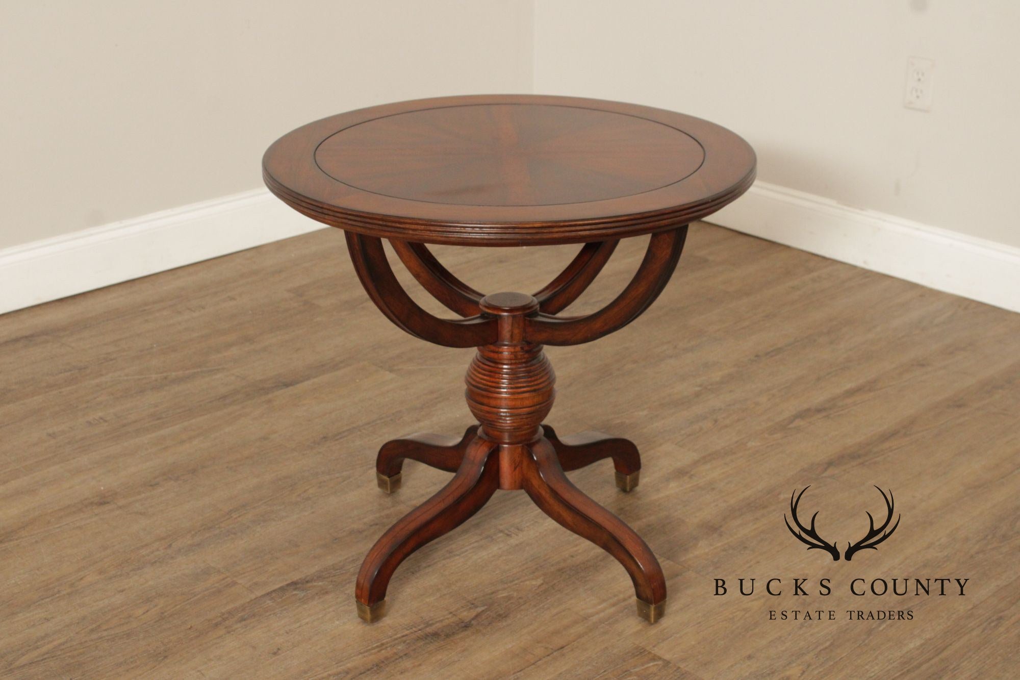 Regency Style Mahogany Round Top Side Table