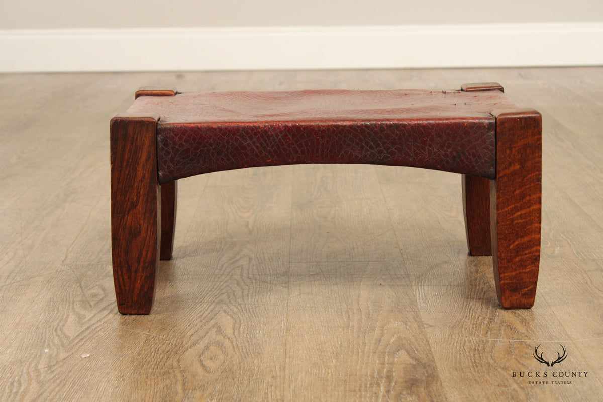 Antique Stickley Brothers Mission Oak Ottoman Model #324 1/2