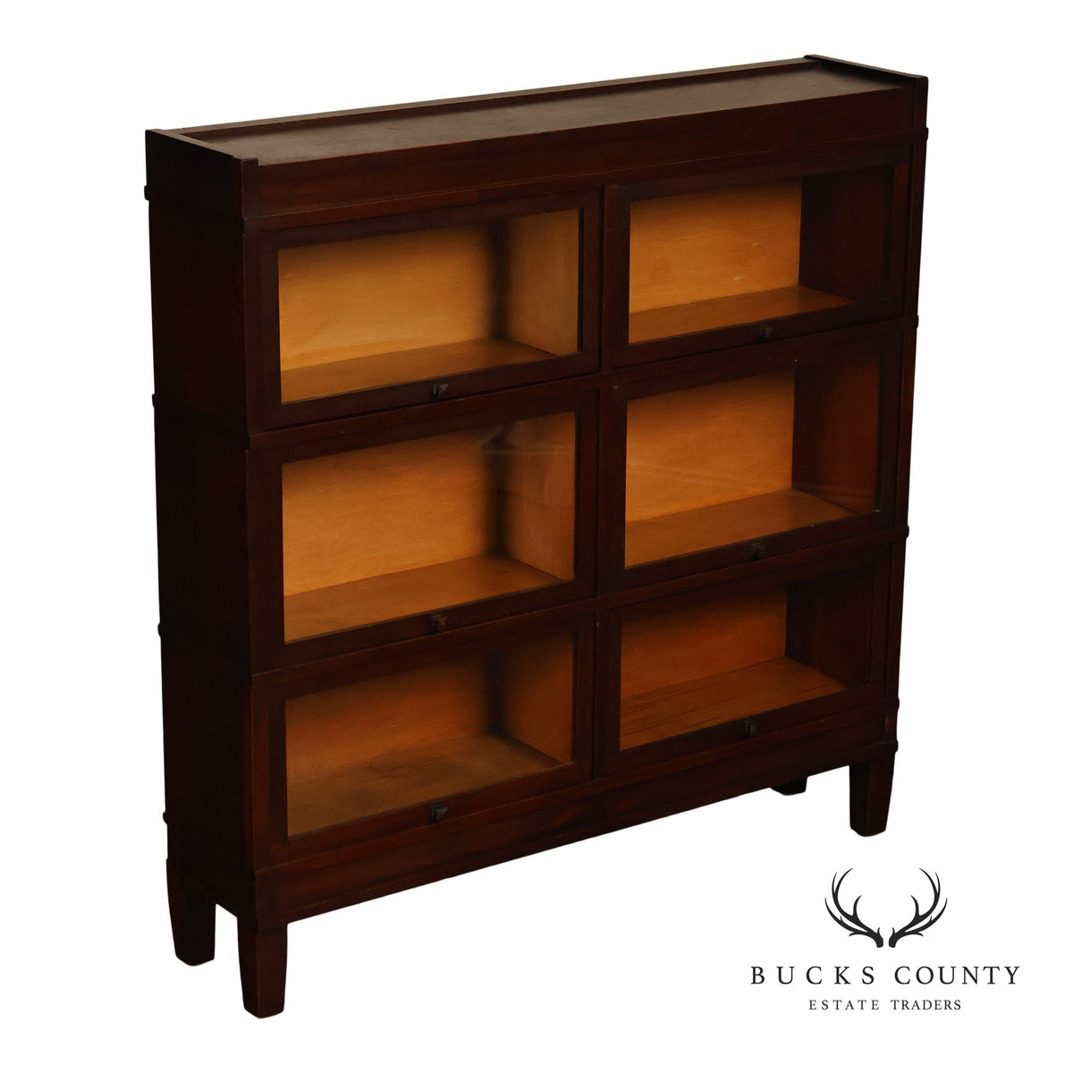 Antique Globe-Wernicke Mahogany Double Wide Barrister Bookcase