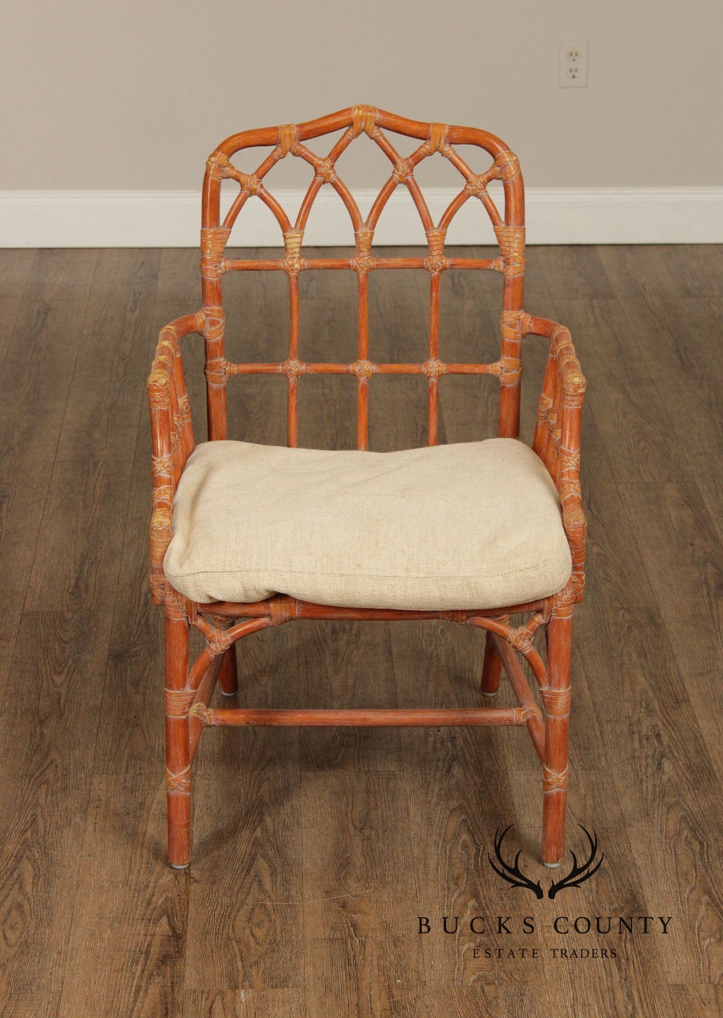 McGuire Vintage Set of Six Rattan Dining Chairs