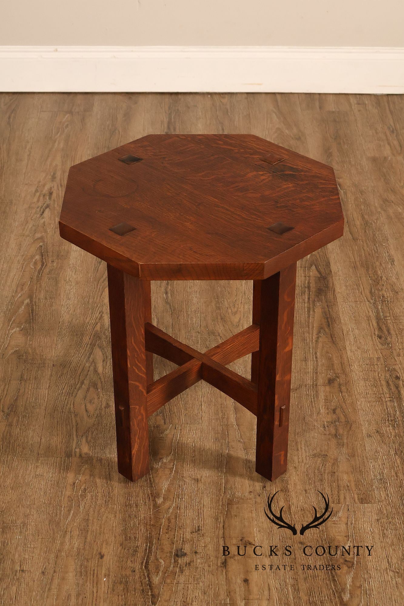 Stickley Mission Collection Oak Octagonal Tabouret Table