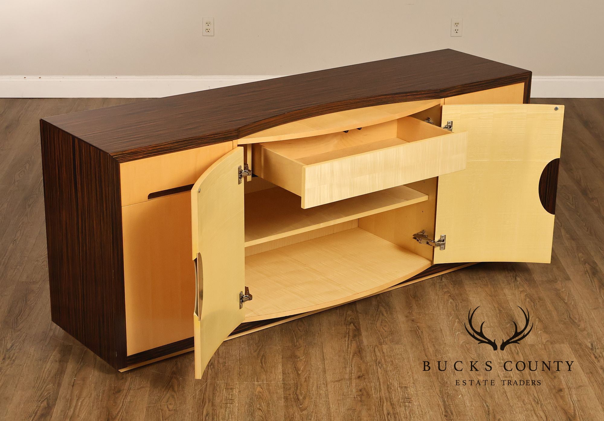 Giorgio Collection Italian Art Deco Style Mixed Wood Sideboard