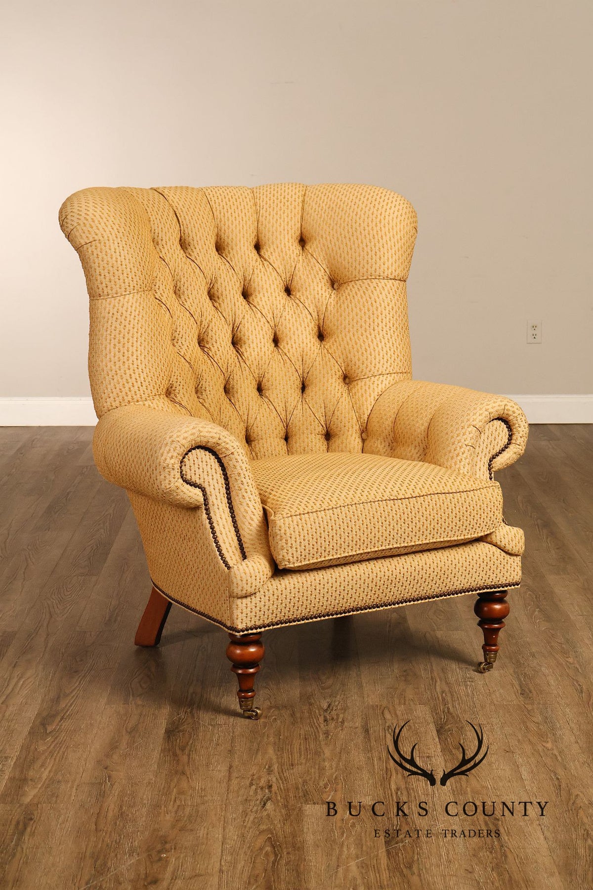 Robb & Stucky English Traditional Style Tufted Wing Chair