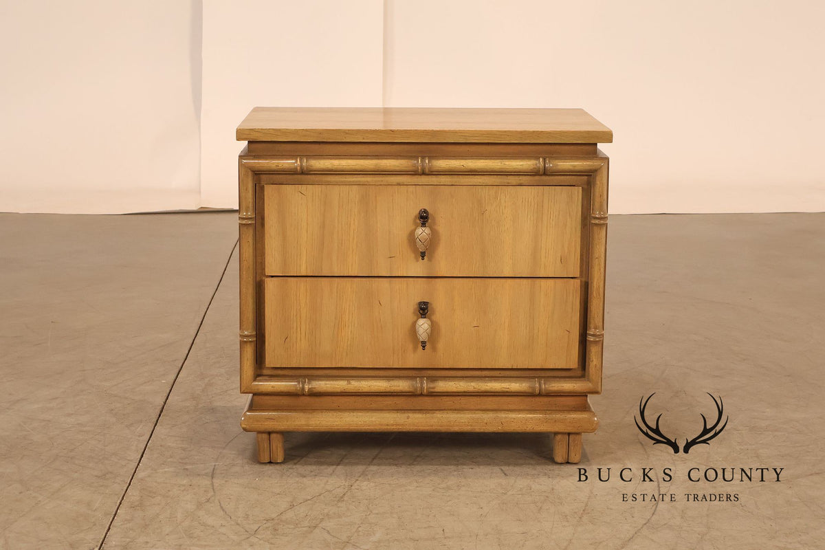 American Of Martinsville Pair Of Faux Bamboo Two-Drawer Nightstands