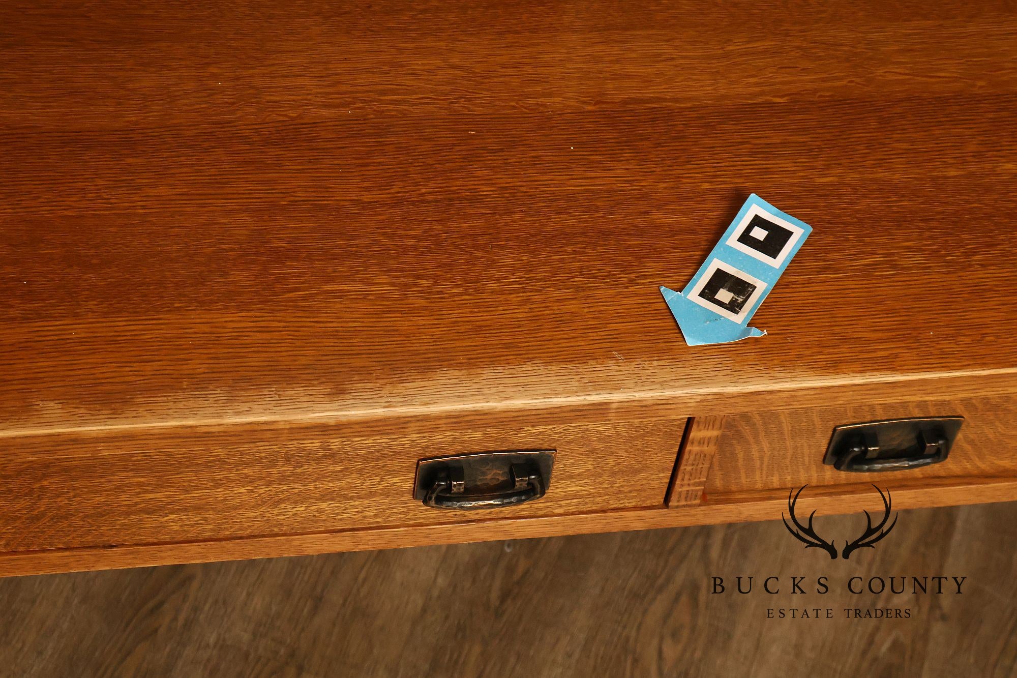 Stickley Mission Collection Oak Spindle Desk with Hutch