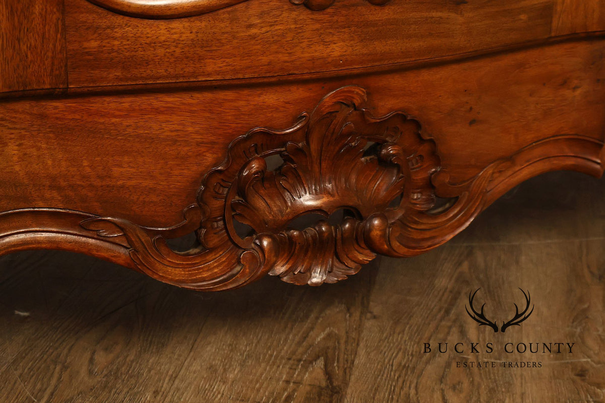 French Provincial Style Carved Fruitwood Three Door Sideboard