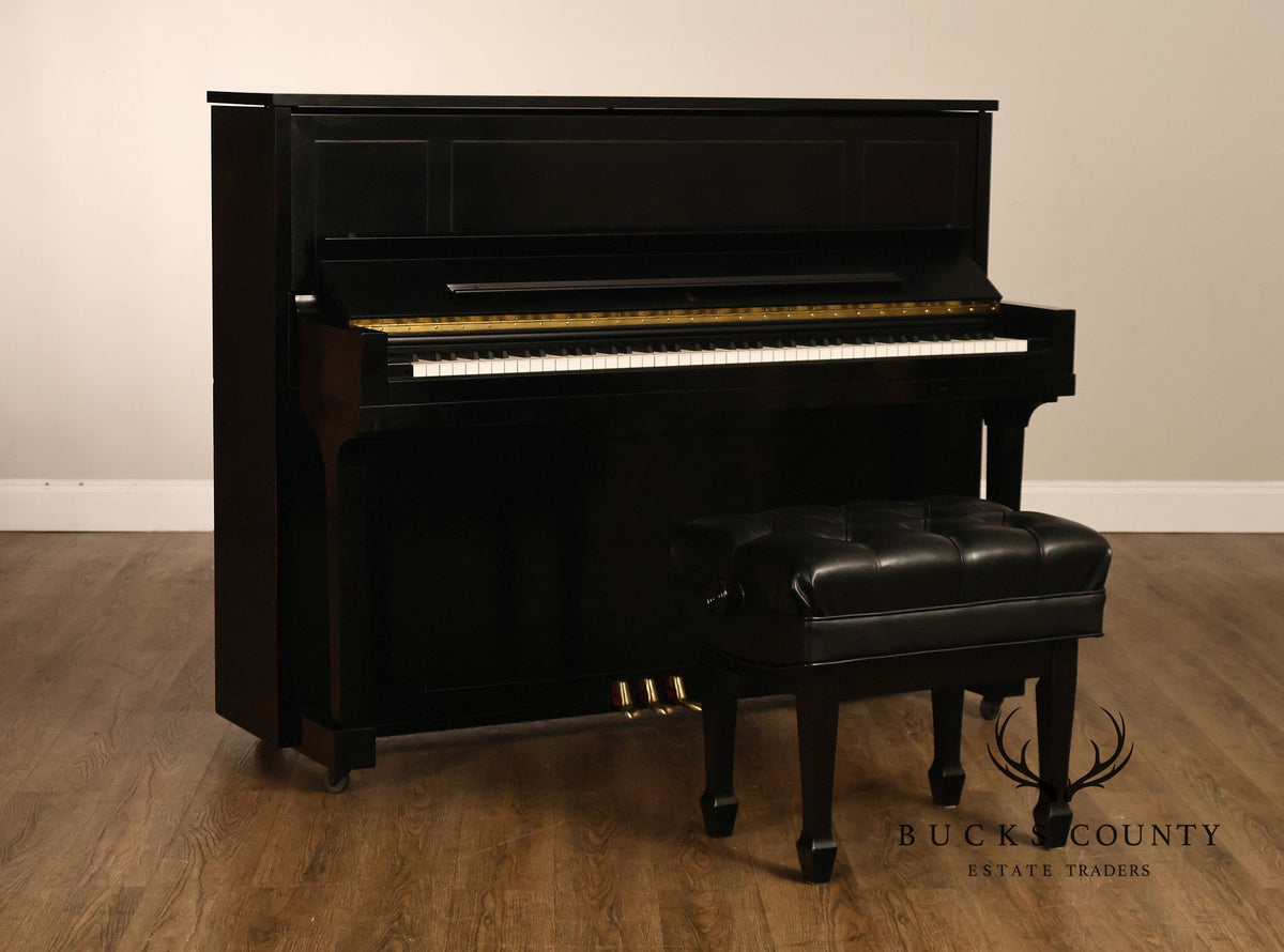 Steinway & Sons Model 1098 Ebonized Upright Piano With Bench