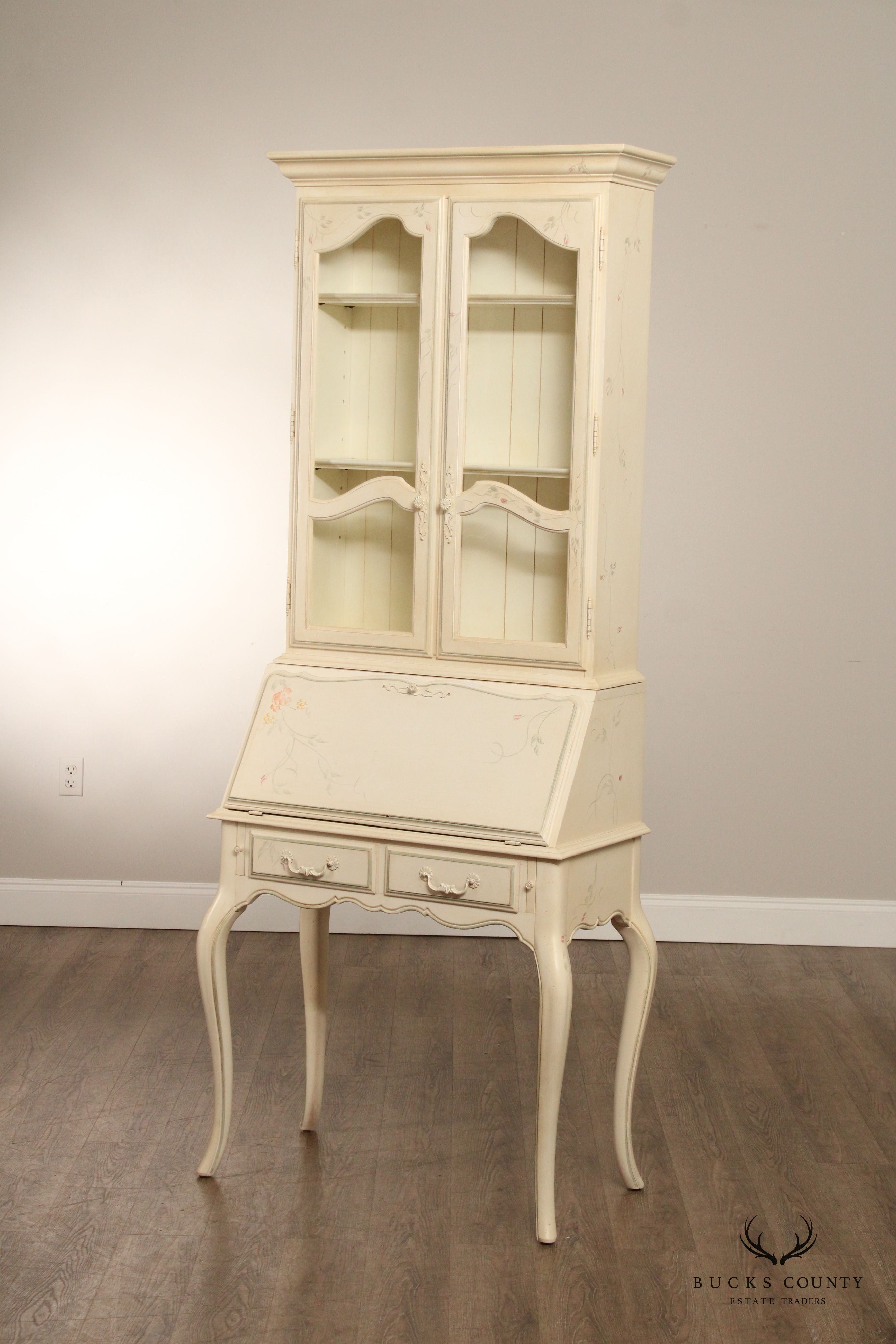 ETHAN ALLEN COUNTRY FRENCH PAINT DECORATED SECRETARY DESK