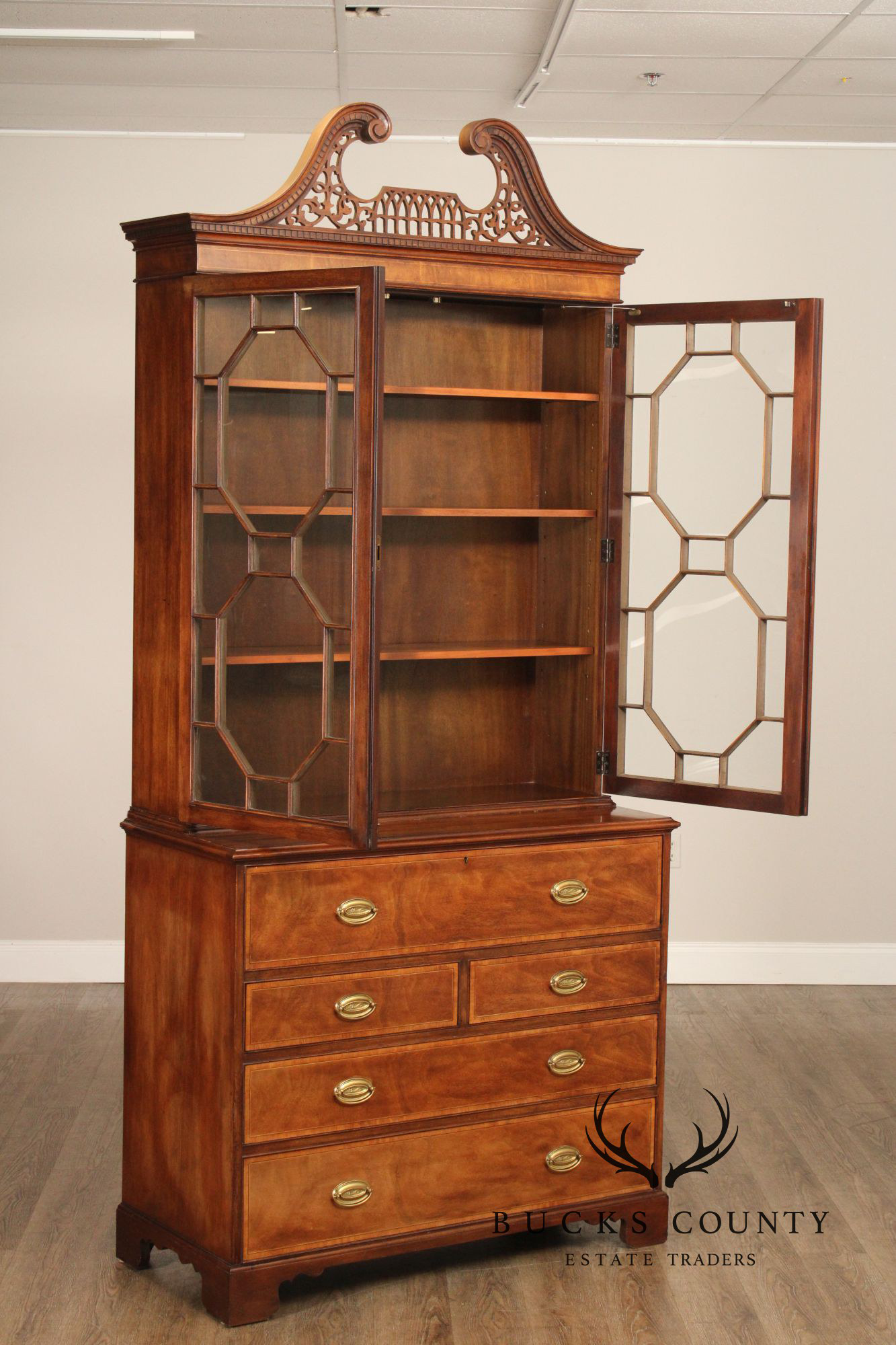 Baker Collector's Edition Vintage Mahogany Secretary Bookcase