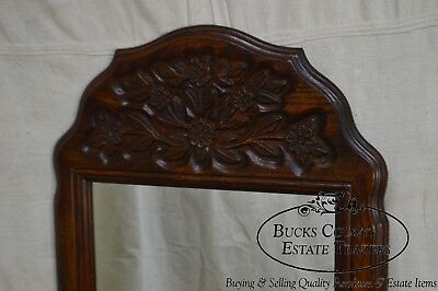 French Country Style Pair of Vintage Carved Oak Mirrors
