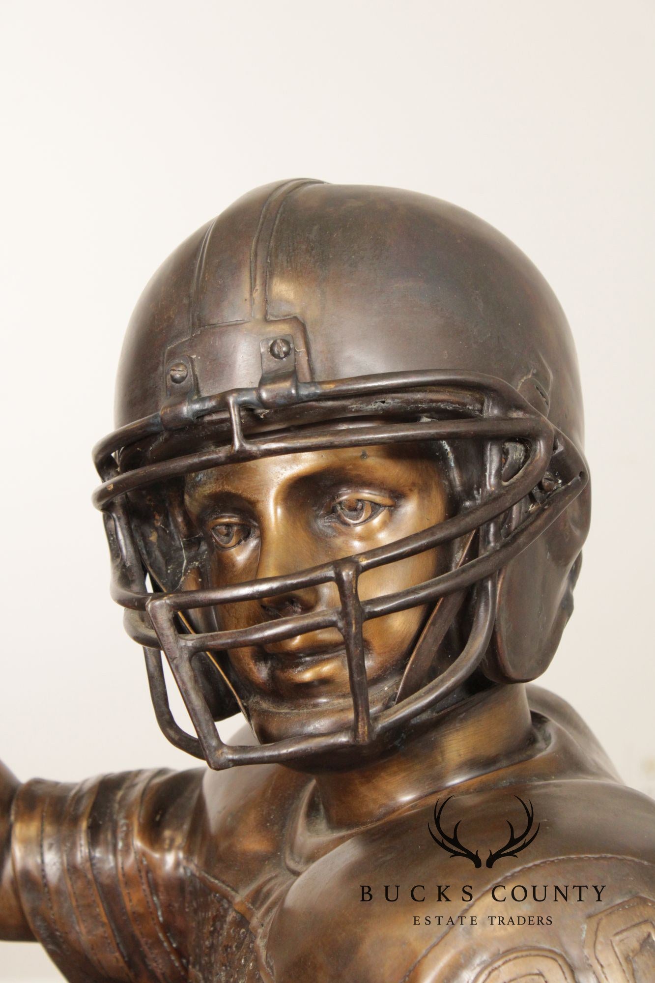 Bronze Garden Statue Of A Football Player