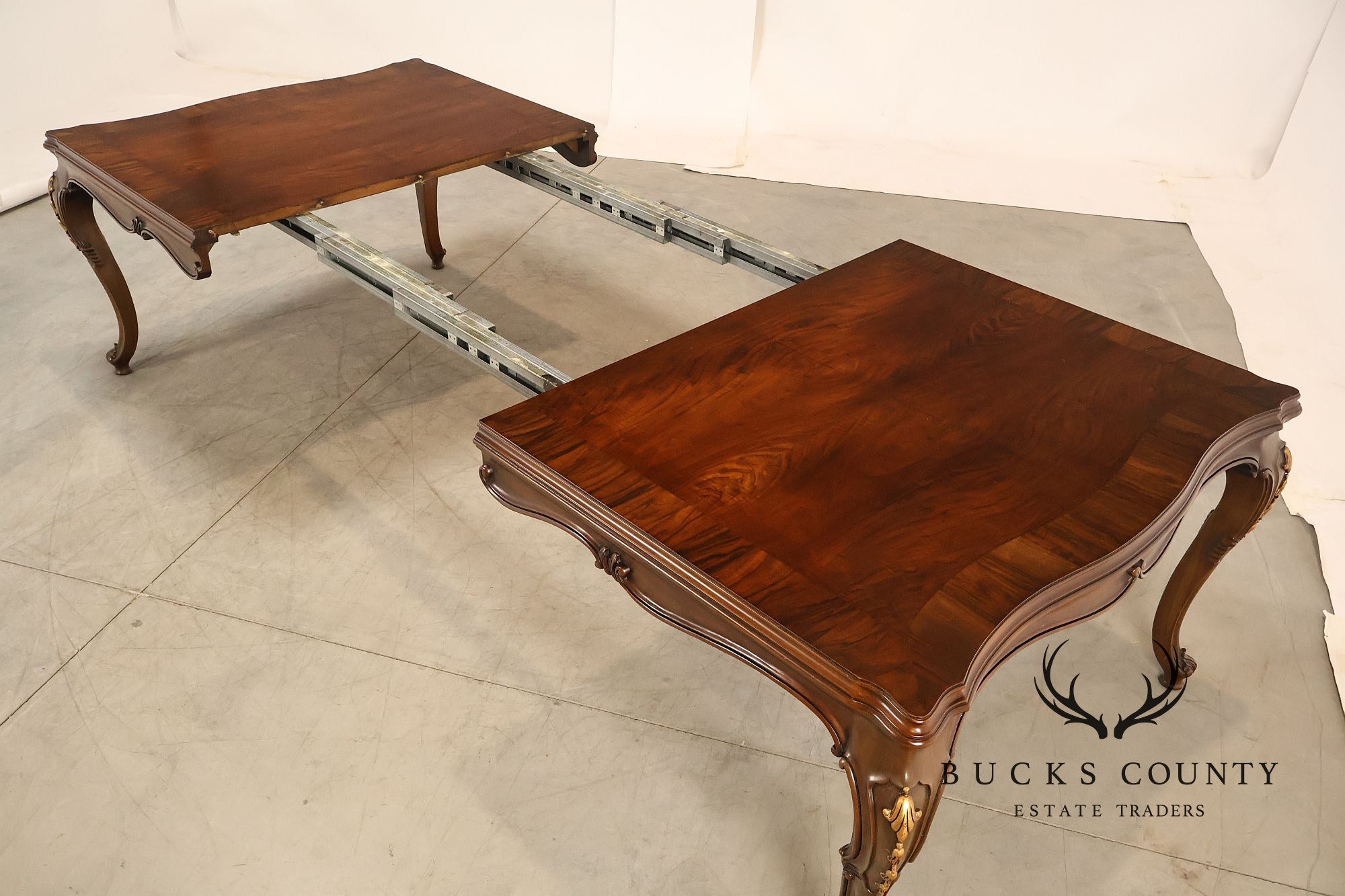 Karges French Louis XV Style Walnut Expandable Dining Table