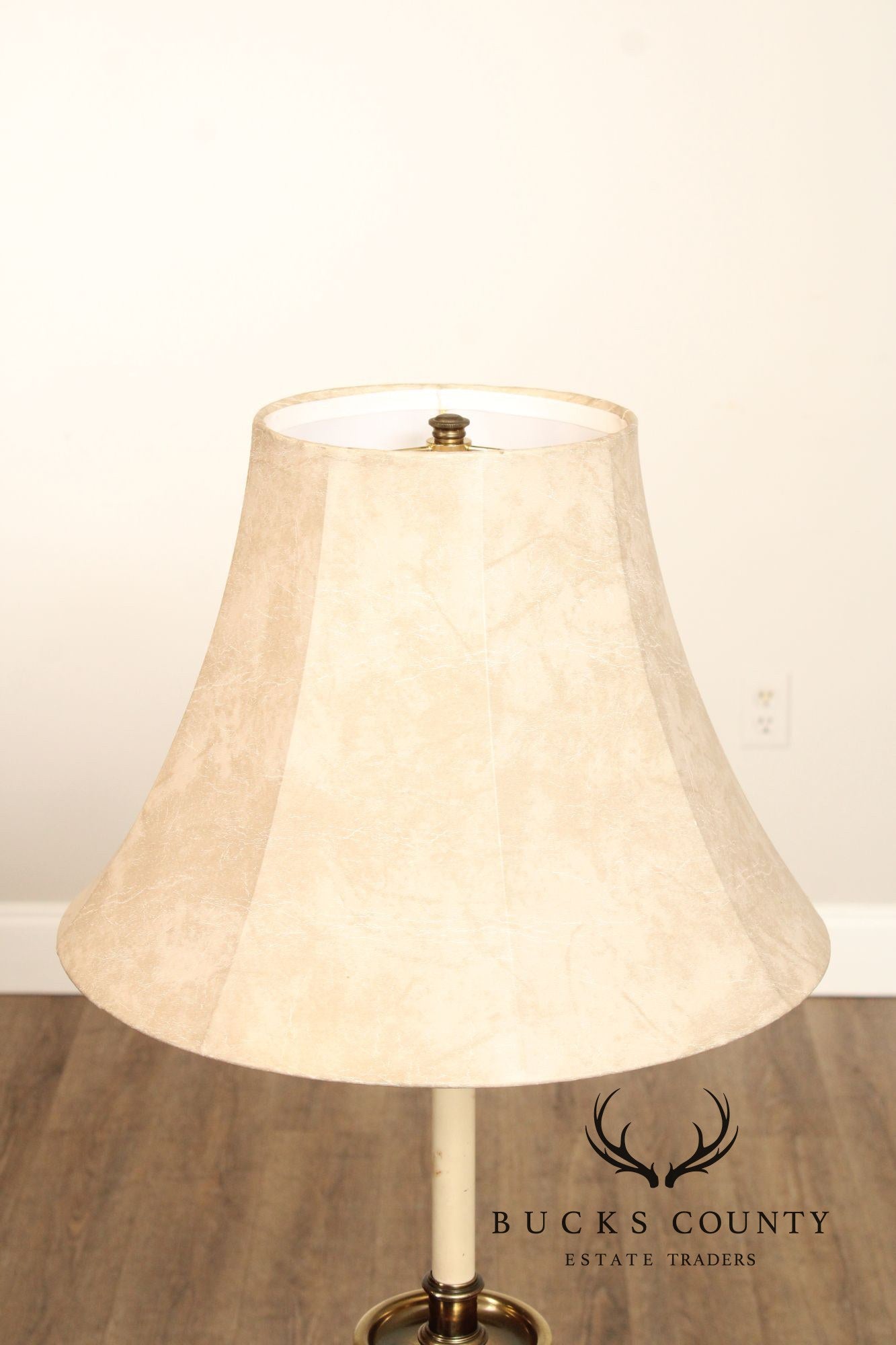 Stiffel Queen Anne Style Brass and Glass Floor Lamp