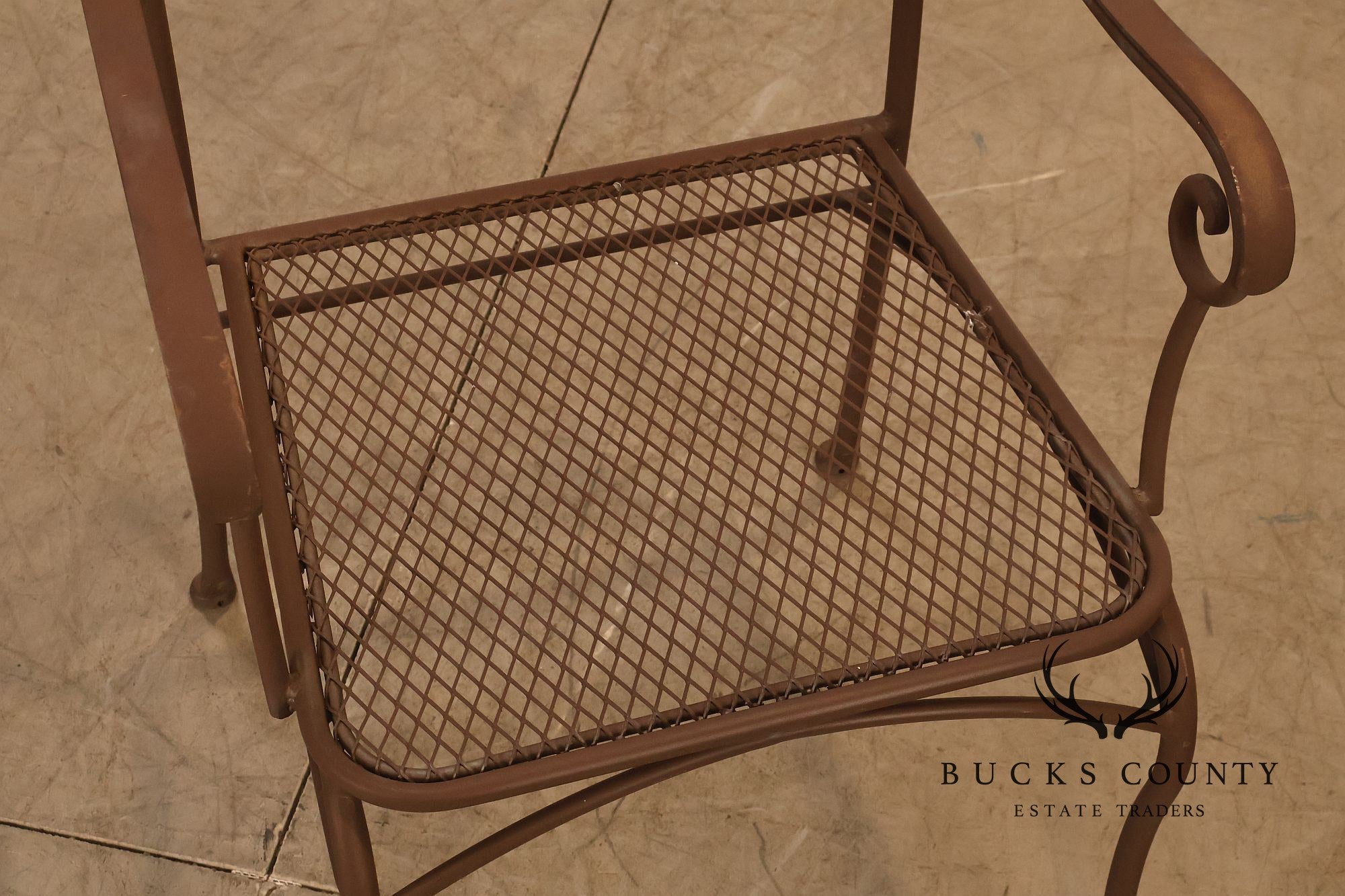 Tuscan Style Set of Four Wrought Iron Patio Chairs