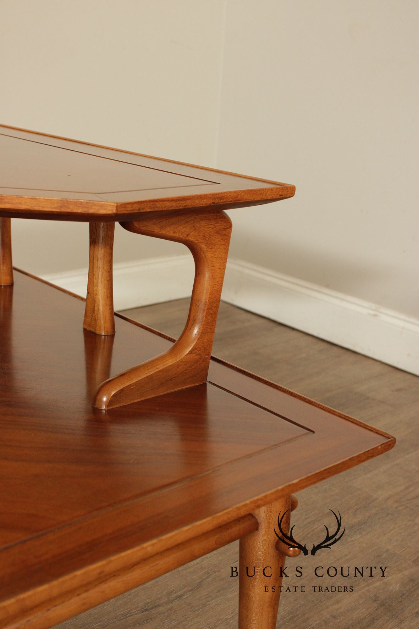 Lane Copenhagen Mid-Century Modern Two-Tier Corner Table