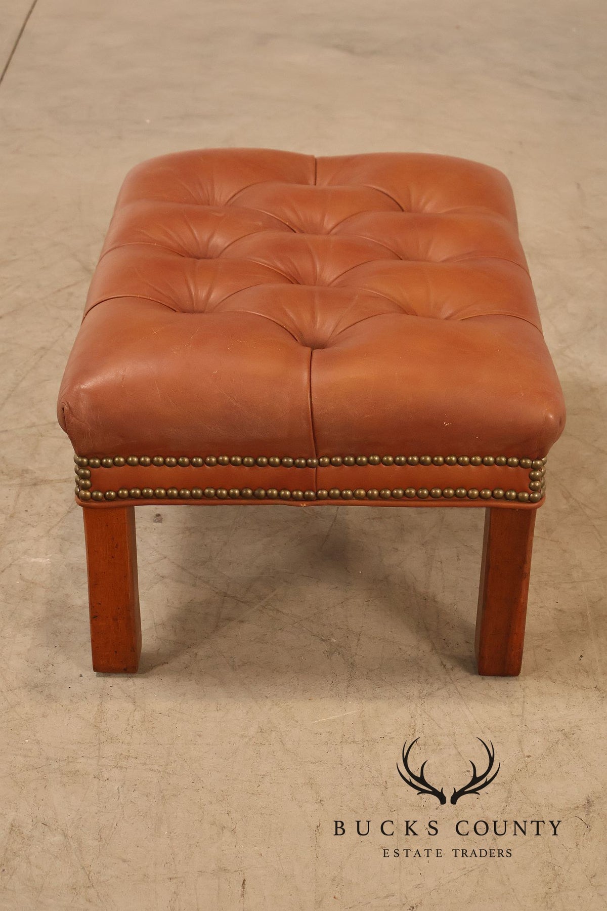 Leathercraft Tufted Leather Ottoman