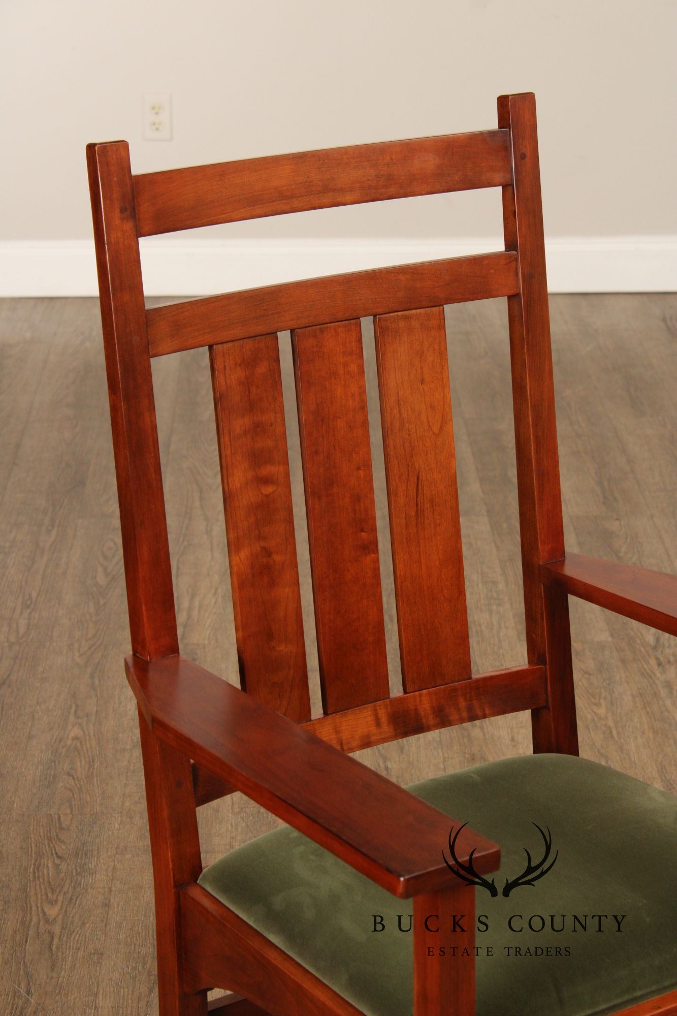 Stickley Mission Collection Set of Four Harvey Ellis Cherry Dining Armchairs