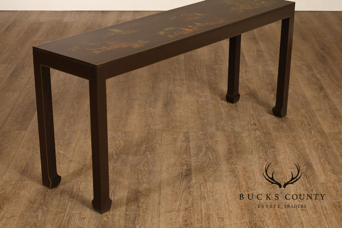 Custom Chinoiserie Style Painted Console Table
