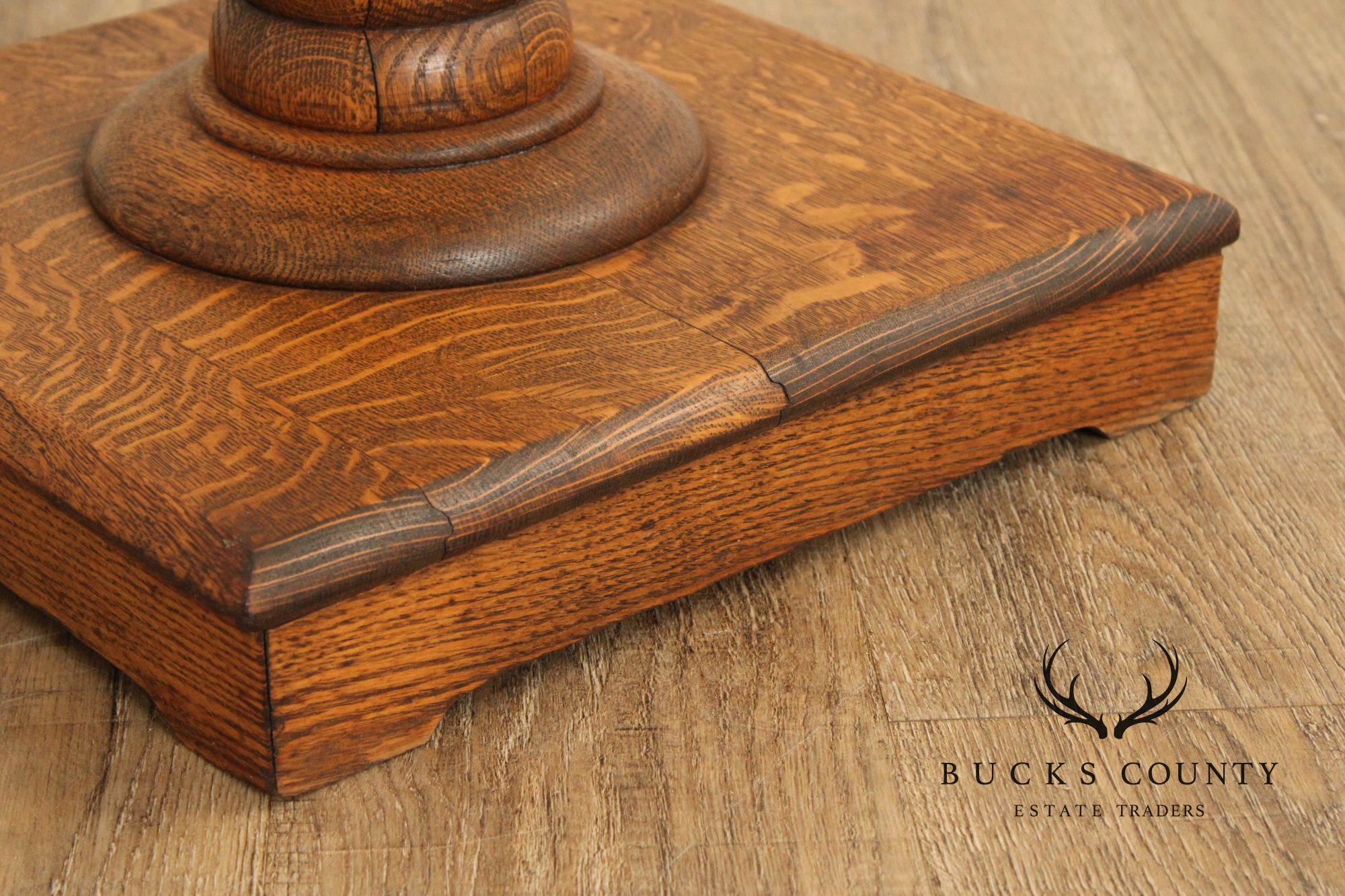 Antique Turned Oak Pedestal Plant Stand