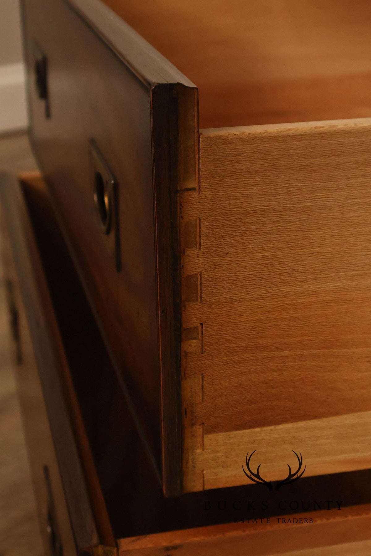 Heritage Campaign Style Walnut Nightstand