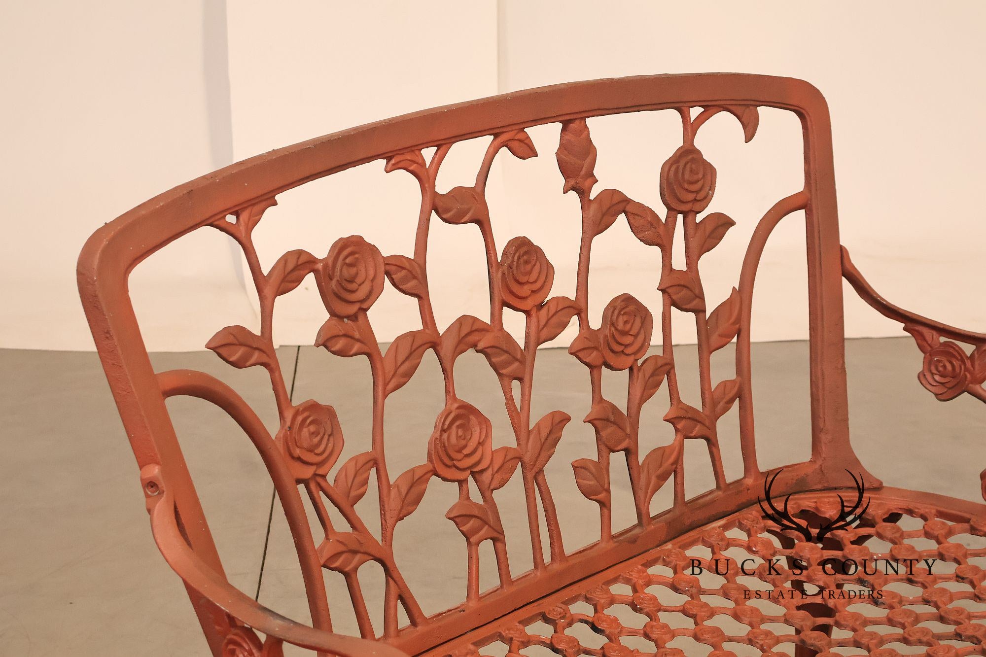 Cast Aluminum Vintage Rose Garden Bench