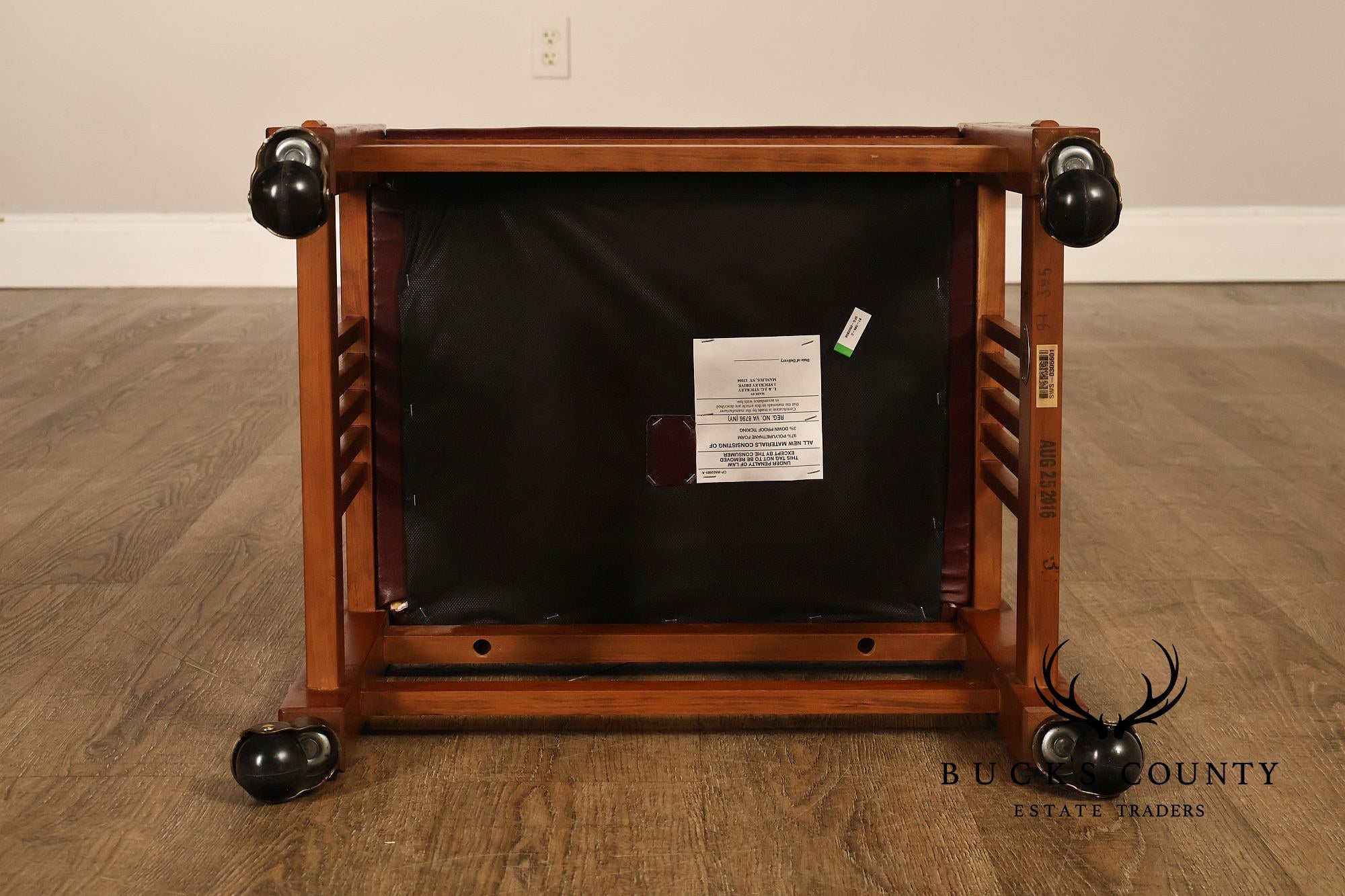 Stickley Mission Collection Pair Of Cherry And Leather Footstools