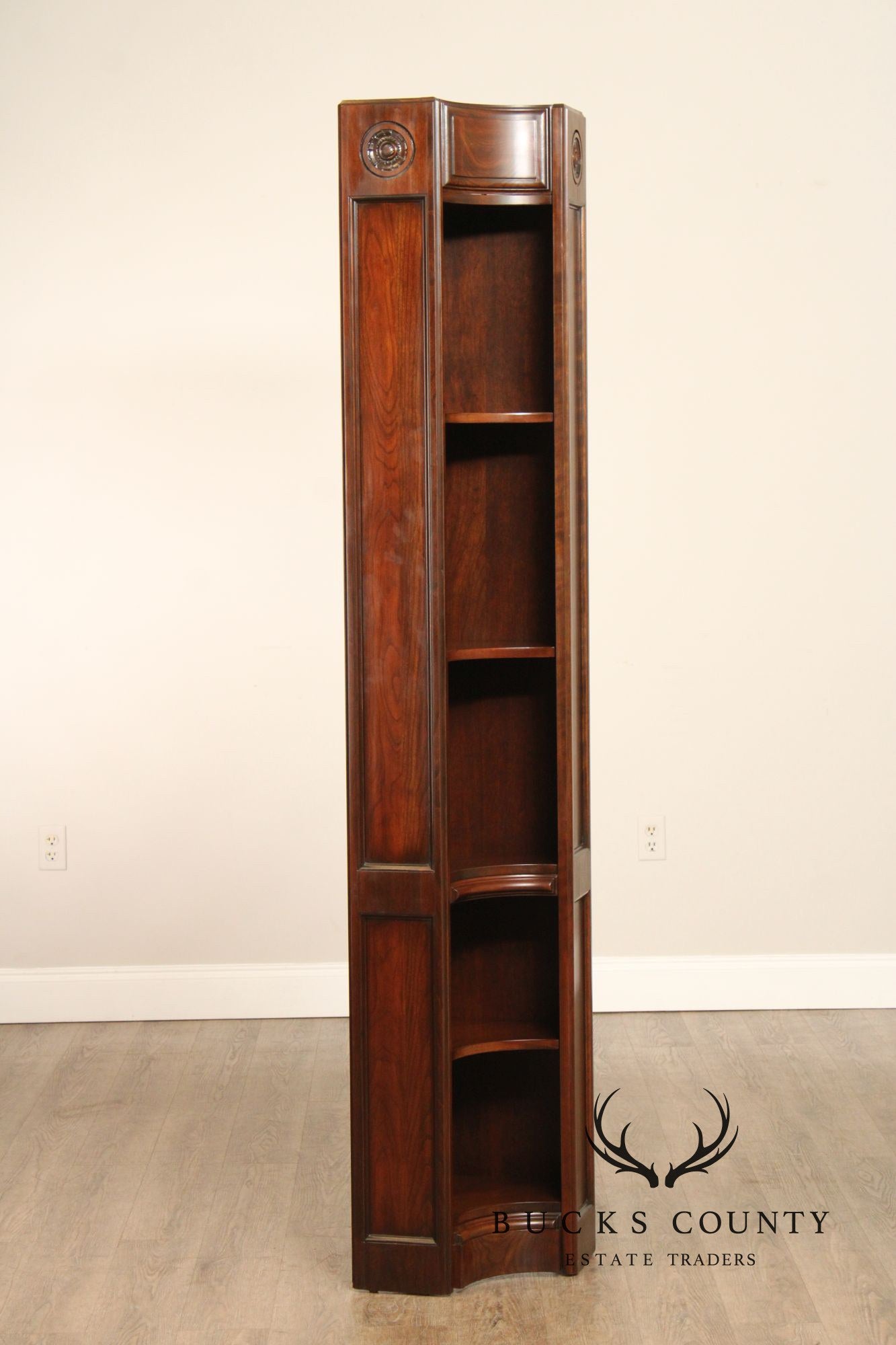 Harden Traditional Pair of Cherry Corner Bookcases