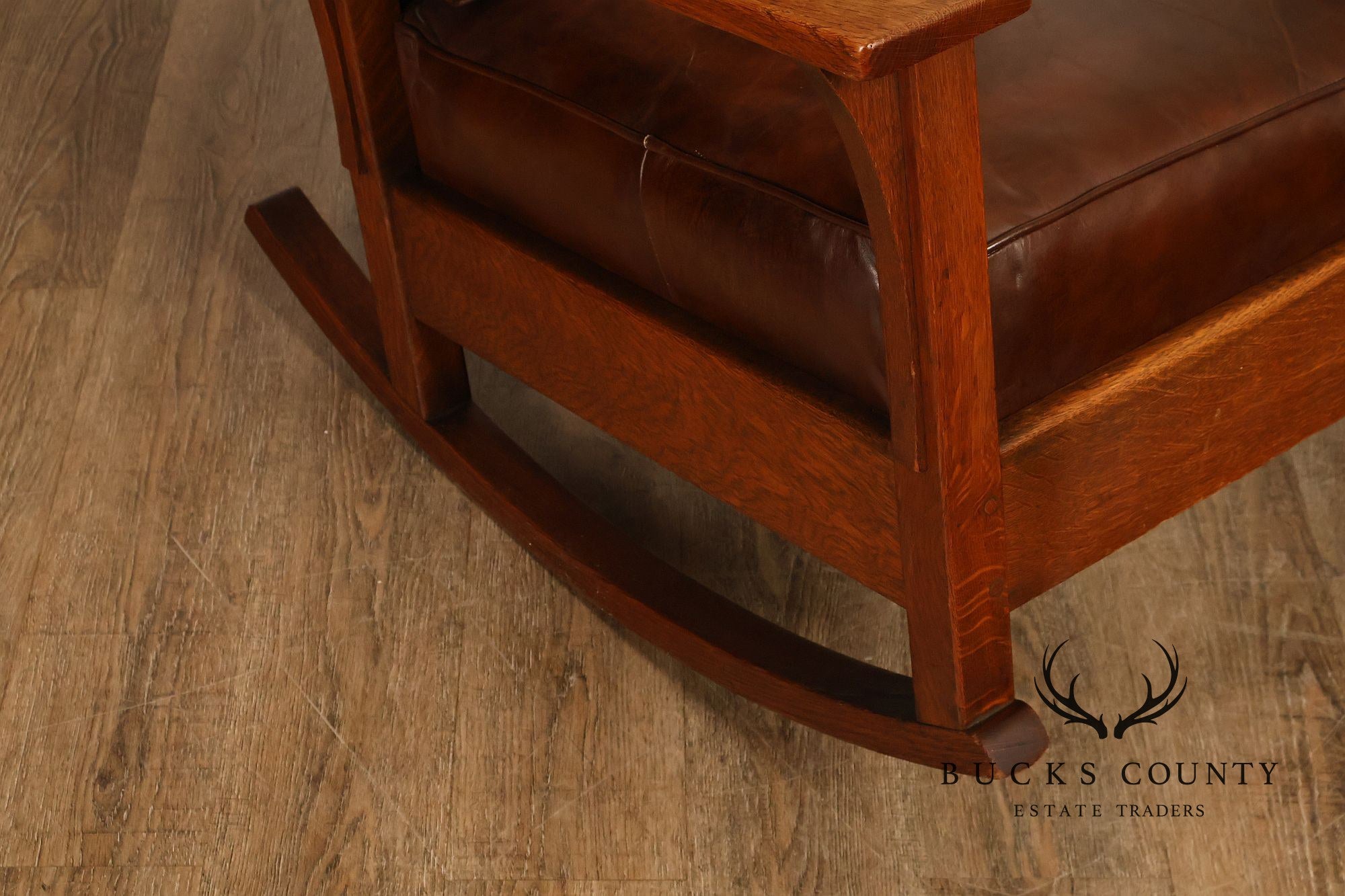 Antique L & JG Stickley Mission Oak Morris Rocker