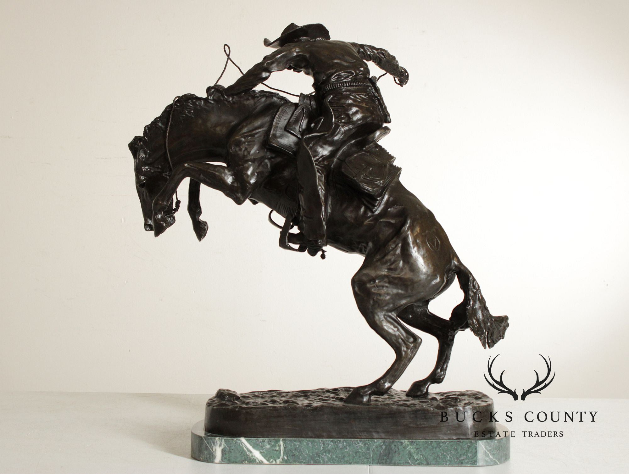 Frederic Remington Bronze Sculpture, 'Bronco Buster'