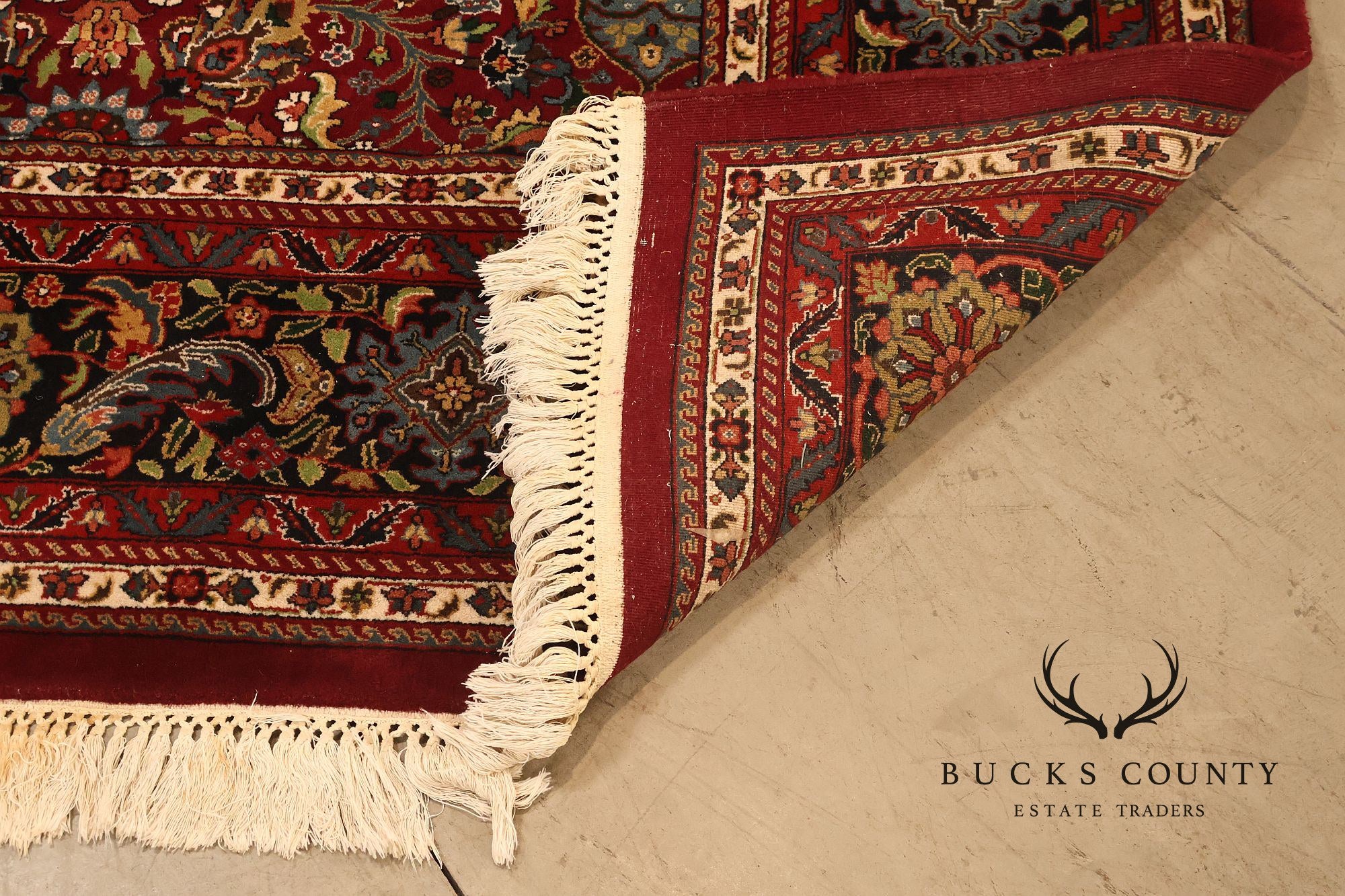 Hand Knotted Persian Style Wool Area Rug With Floral Medallion Design