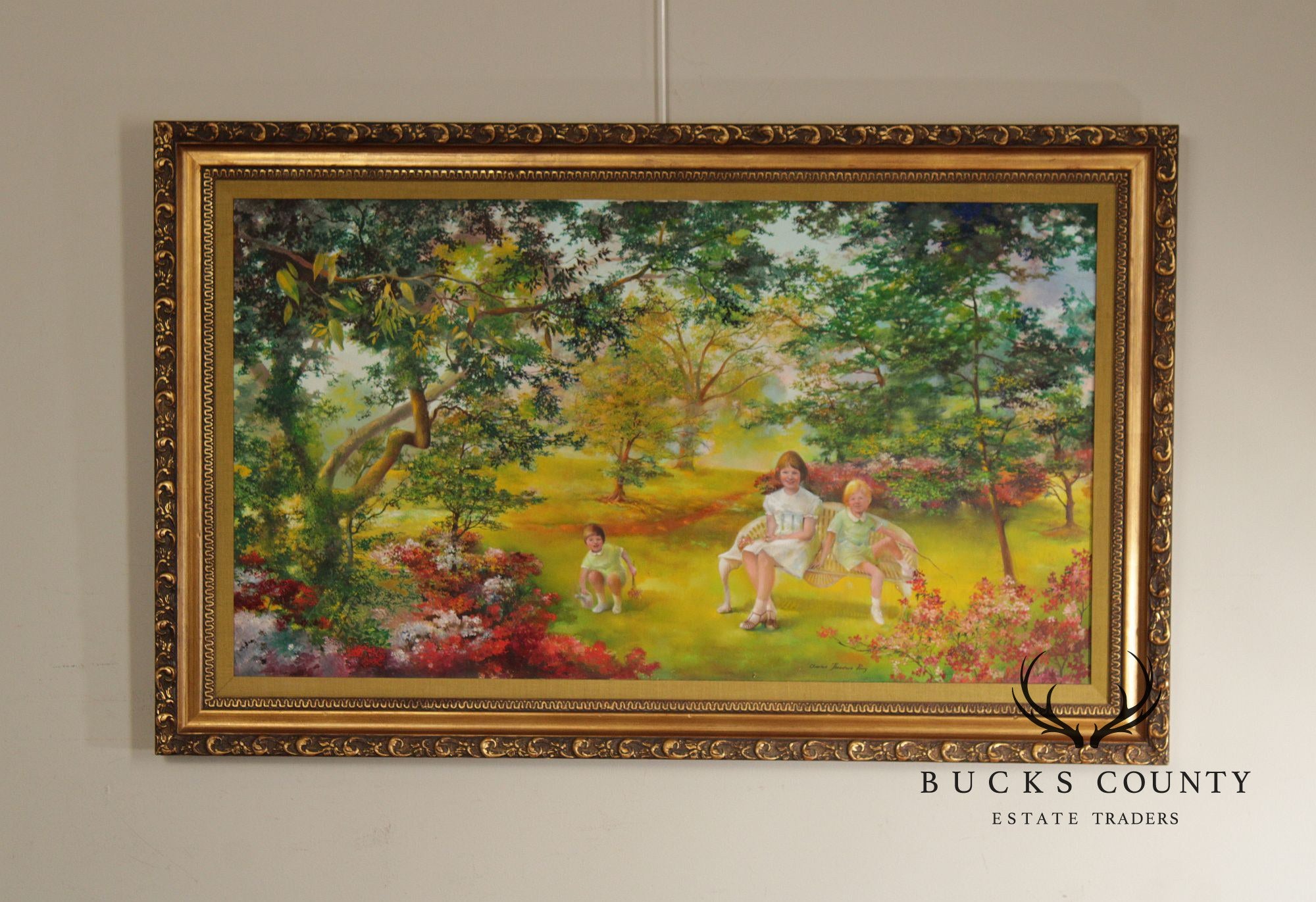 Charles T. Perry Oil Painting, Sibling Portrait