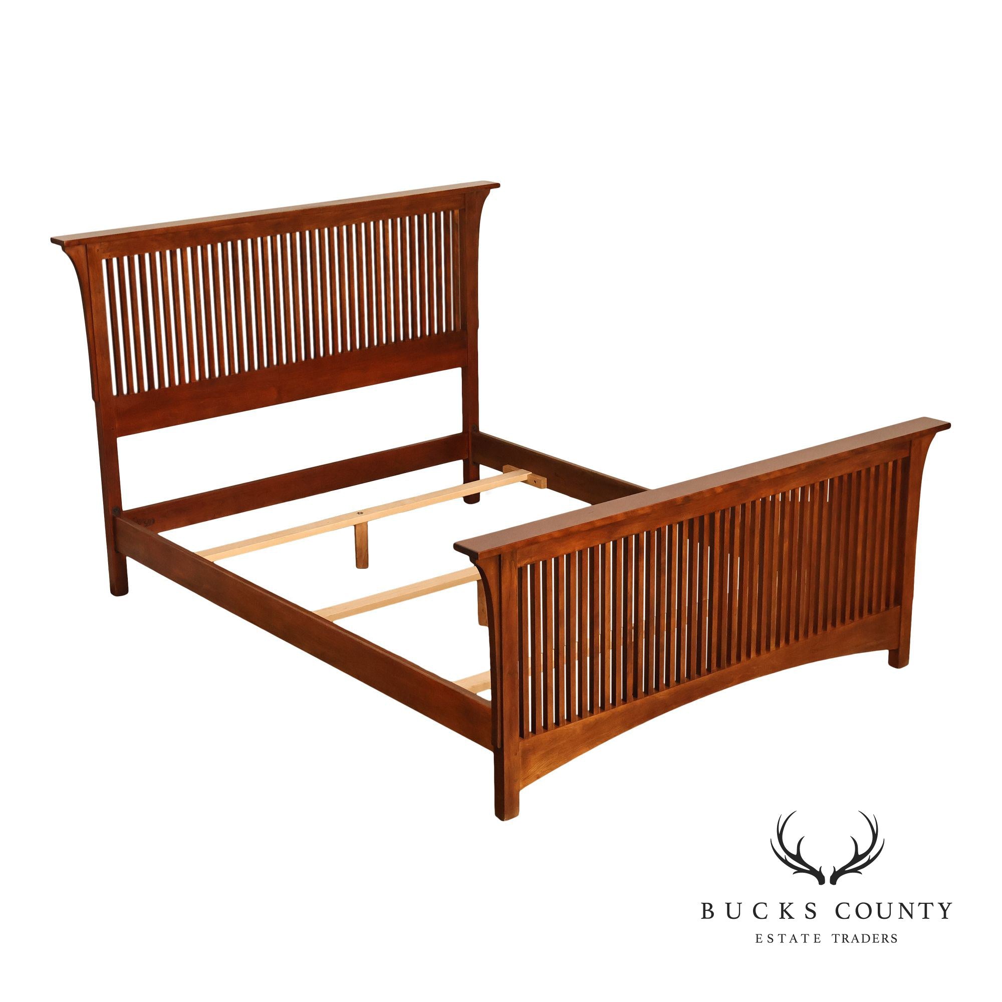 Stickley Mission Collection Queen Size Cherry Spindle Bed