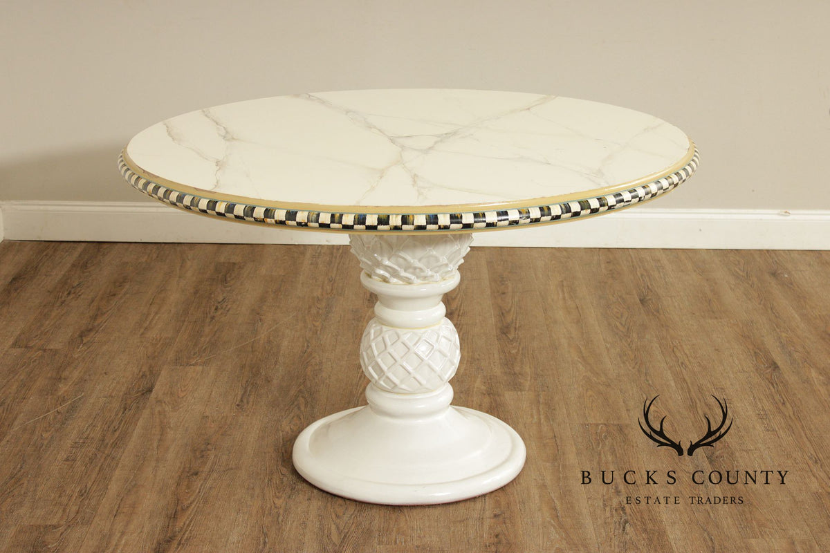 Mackenzie Childs Faux Marble Painted Center Table