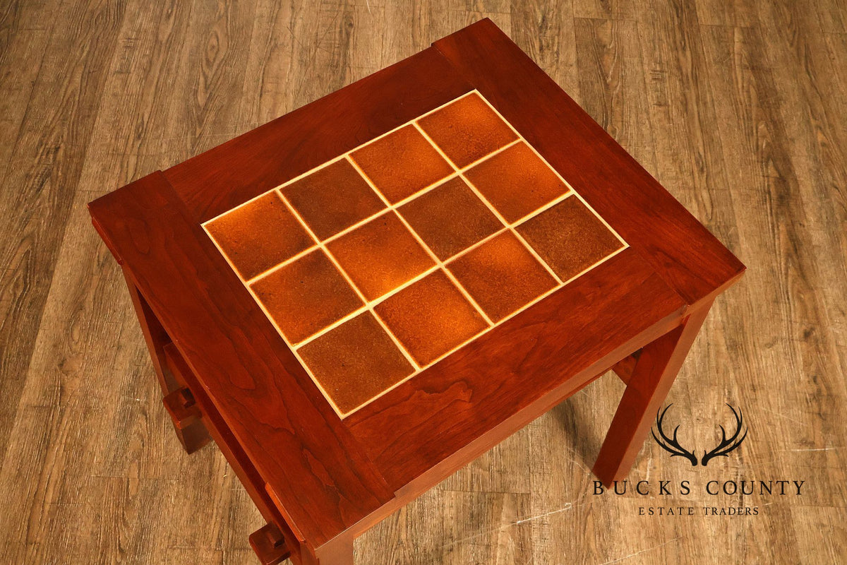 Stickley Mission Collection Tile Top Cherry End Table