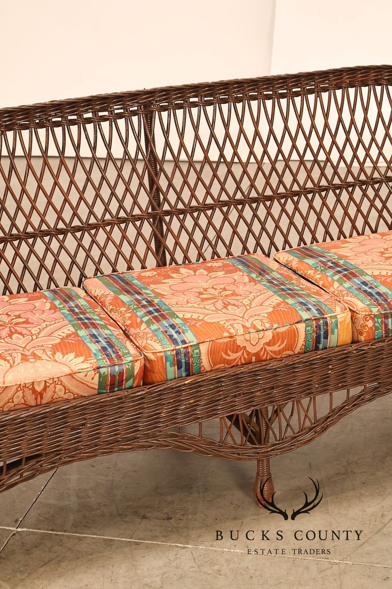 Antique Bar Harbor Style Wicker Sofa