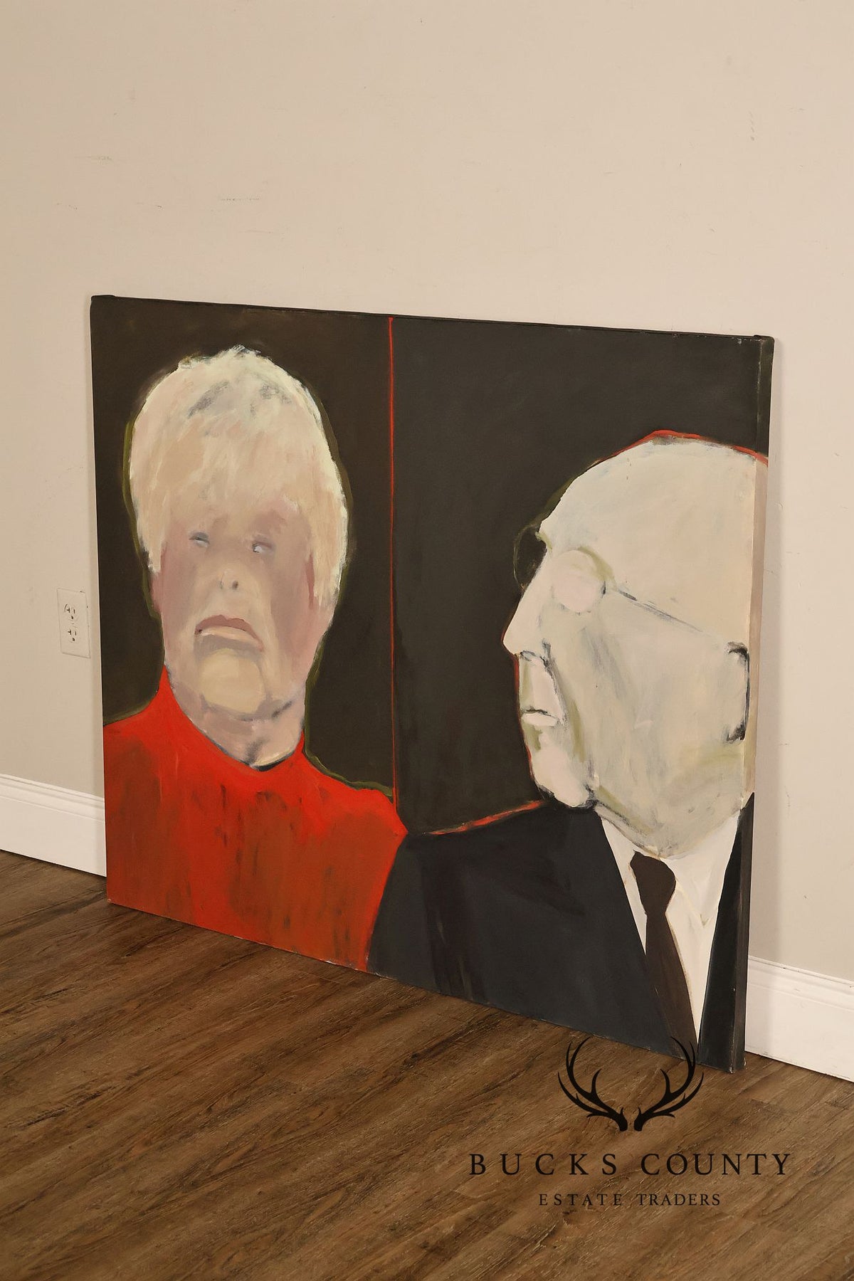 Anne Cooper Dobbins Oil Painting, 'A Stern Father and His Spouse'