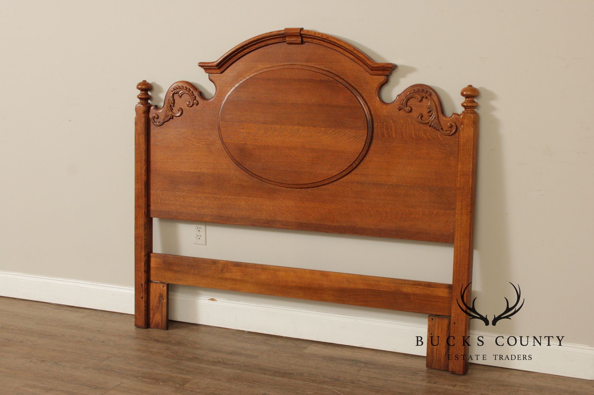Lexington Victorian Style Carved Oak Queen Headboard