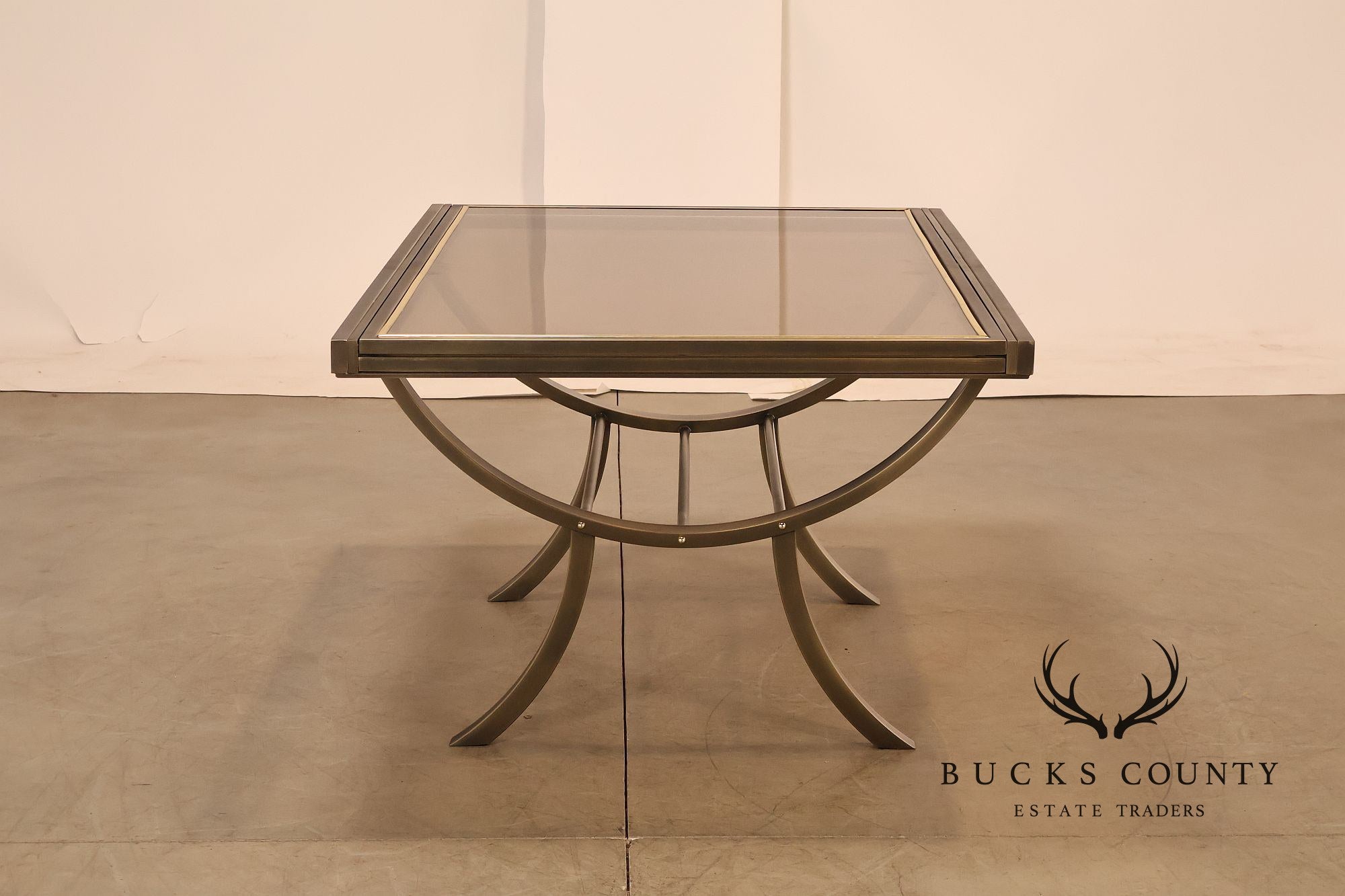 DIA Design Institute of America Glass Top Expandable Dining Table