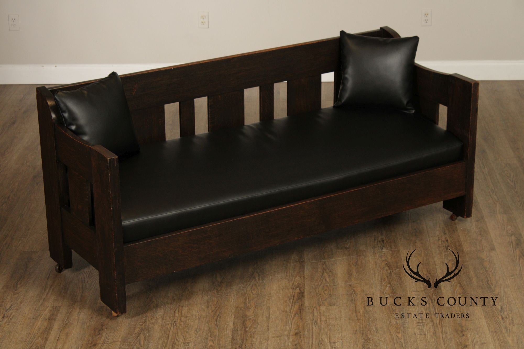 Limbert Antique Arts & Crafts Oak Settle Sofa