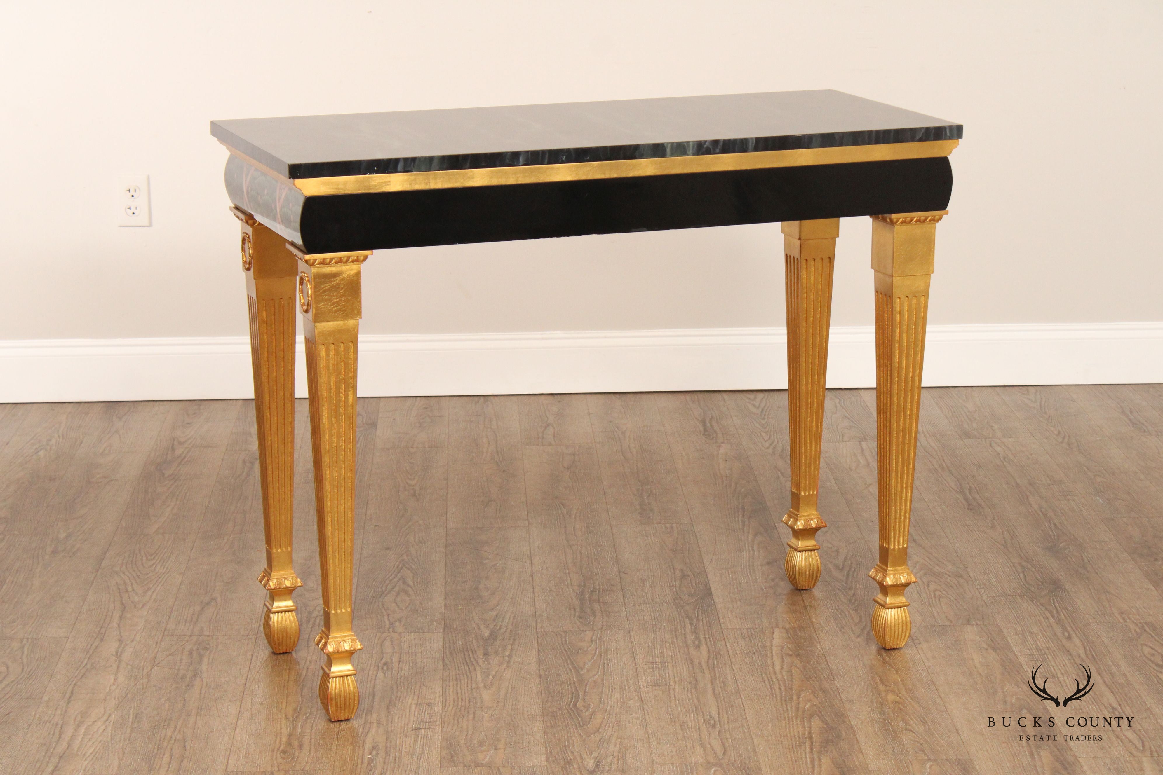 Karges Neoclassical Style Gold Painted Sofa Table