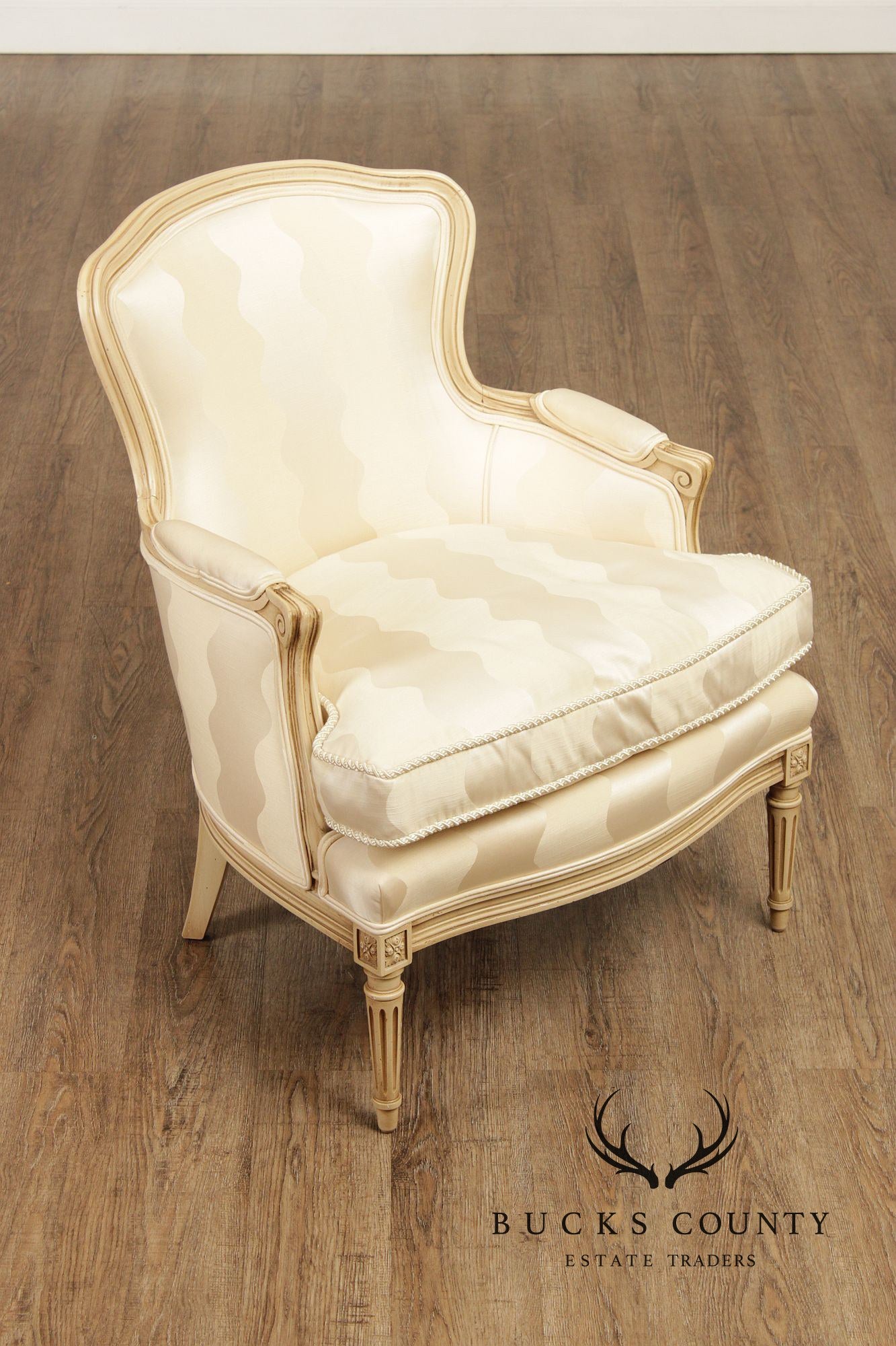 French Louis XVI Style Vintage Pair Of Bergere Chairs