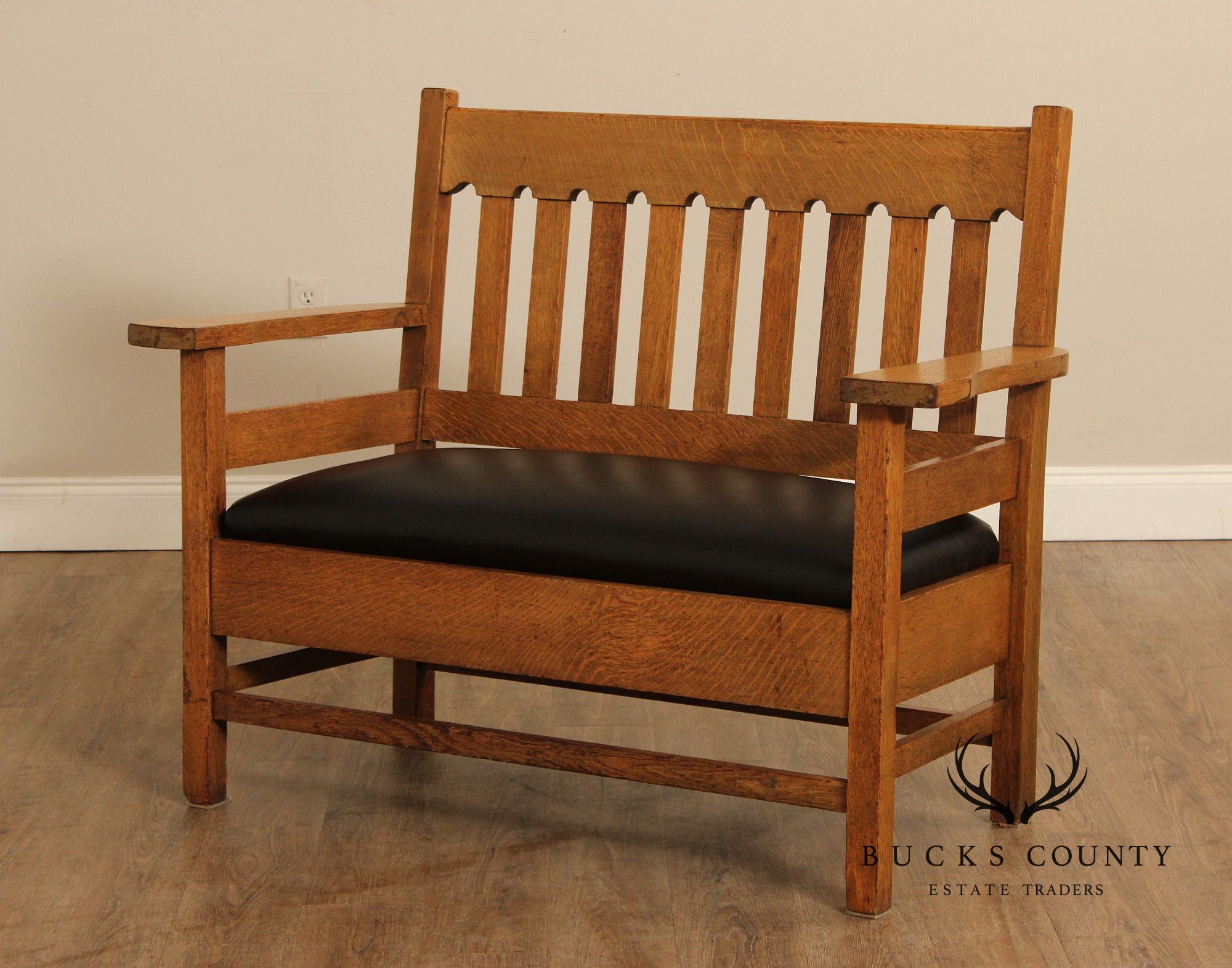 Antique Mission Oak Settee